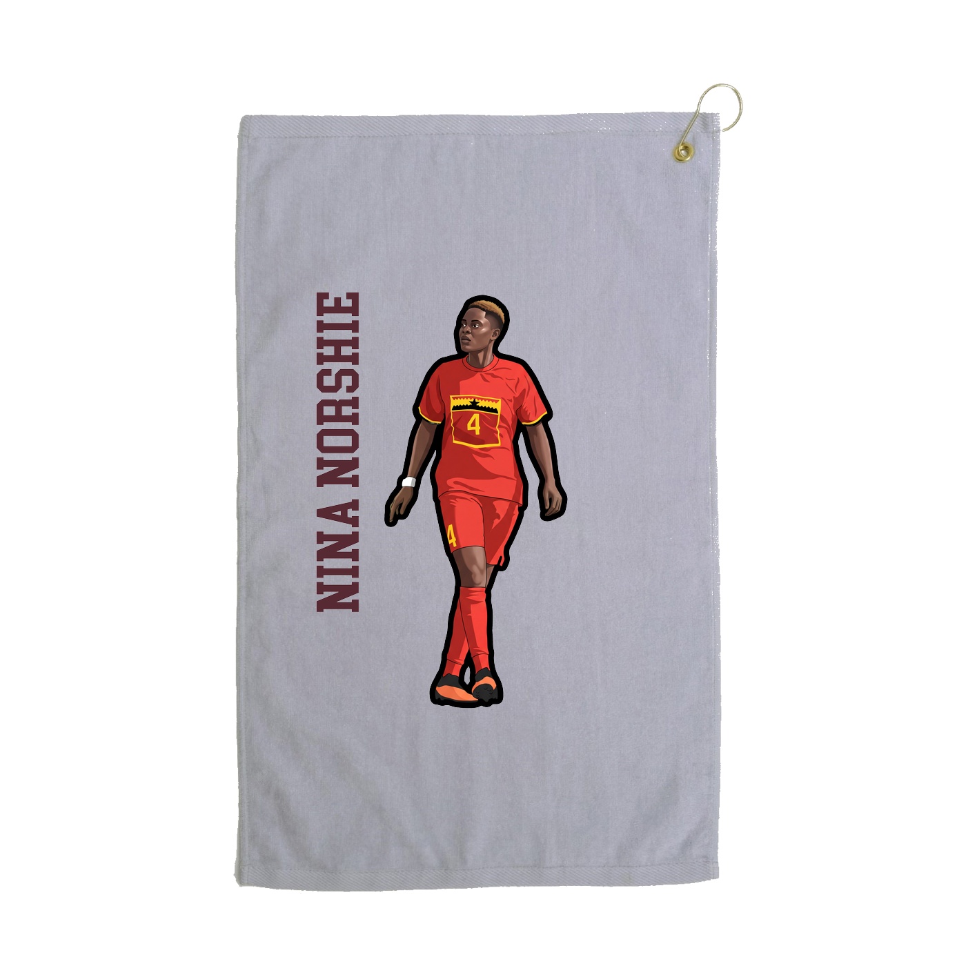 Golf Towel — Name Vertical in Grey