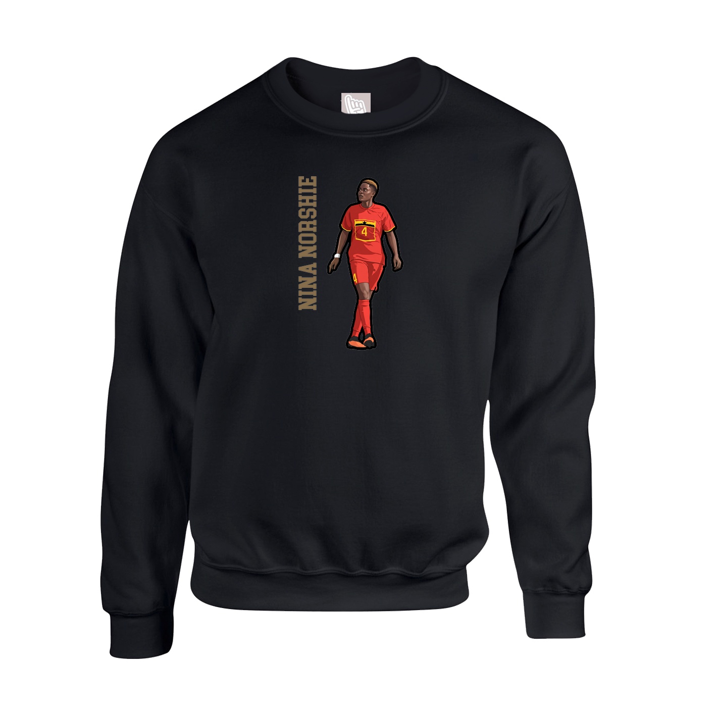 Fleece Crew — Name Vertical in Black