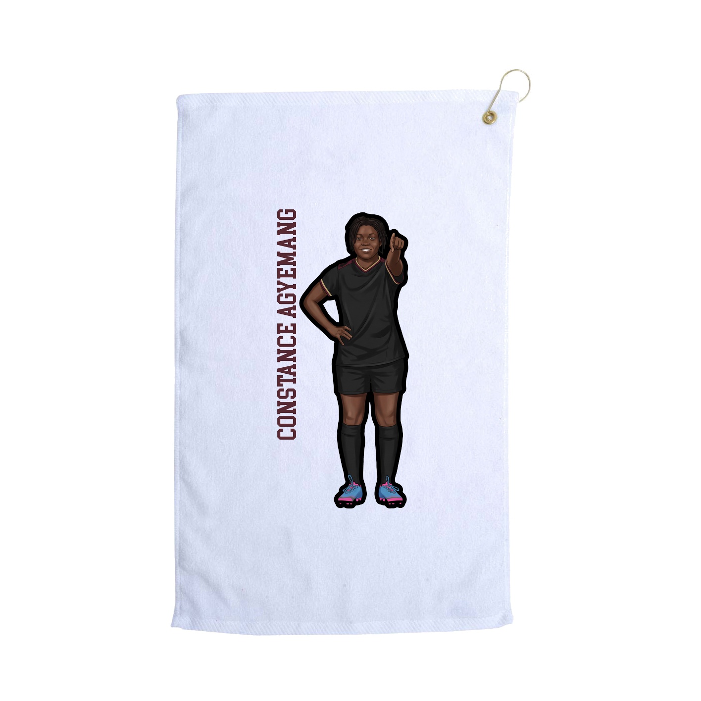 Golf Towel — Name Vertical in White