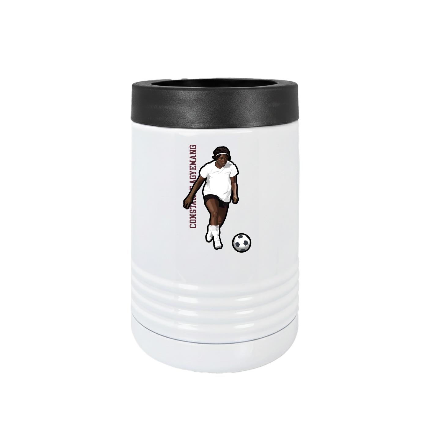Beverage Holder — Name Vertical in White