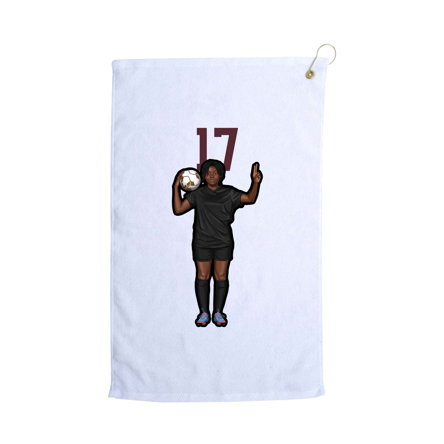 Golf Towel — Number Top in White