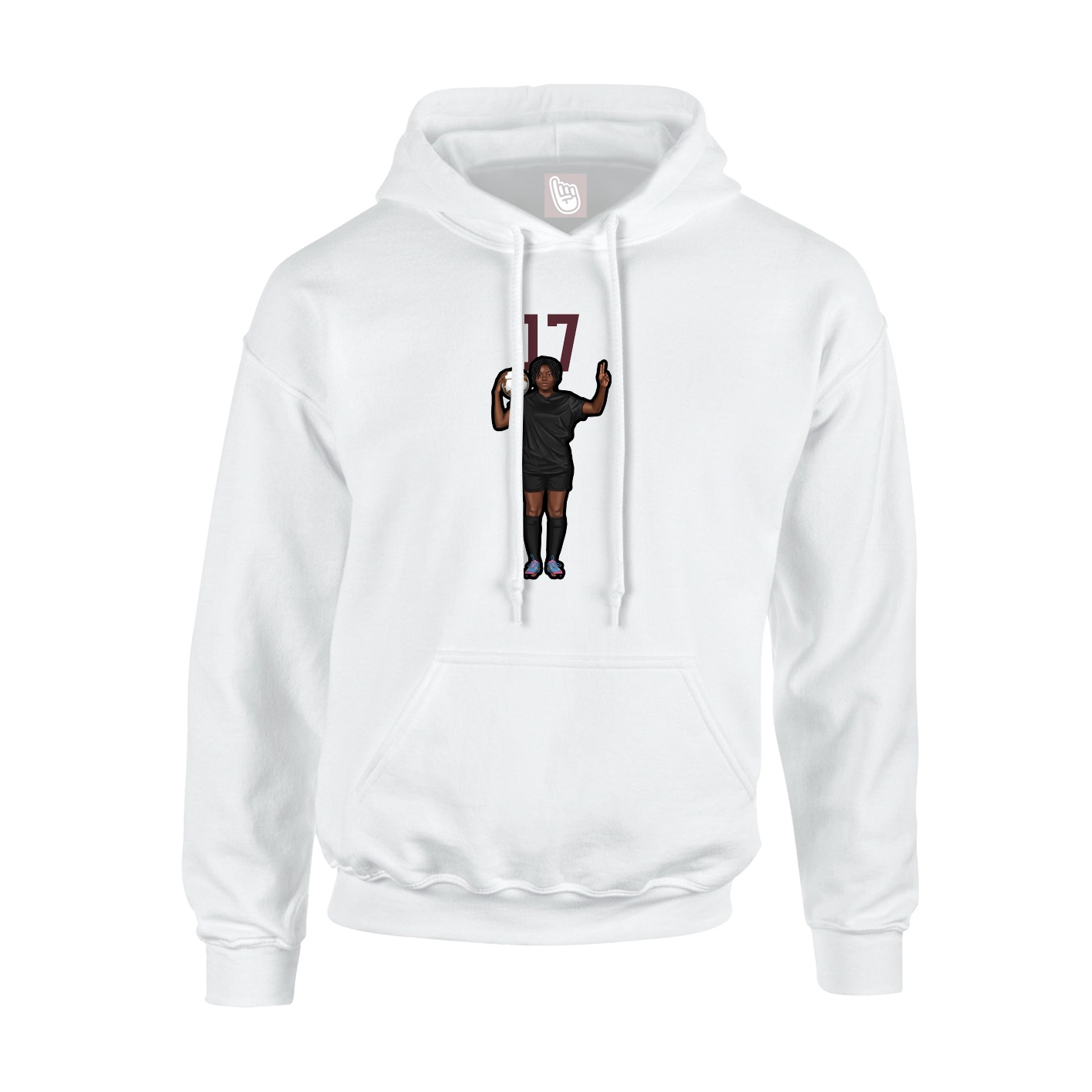 Youth Hoodie — Number Top in White