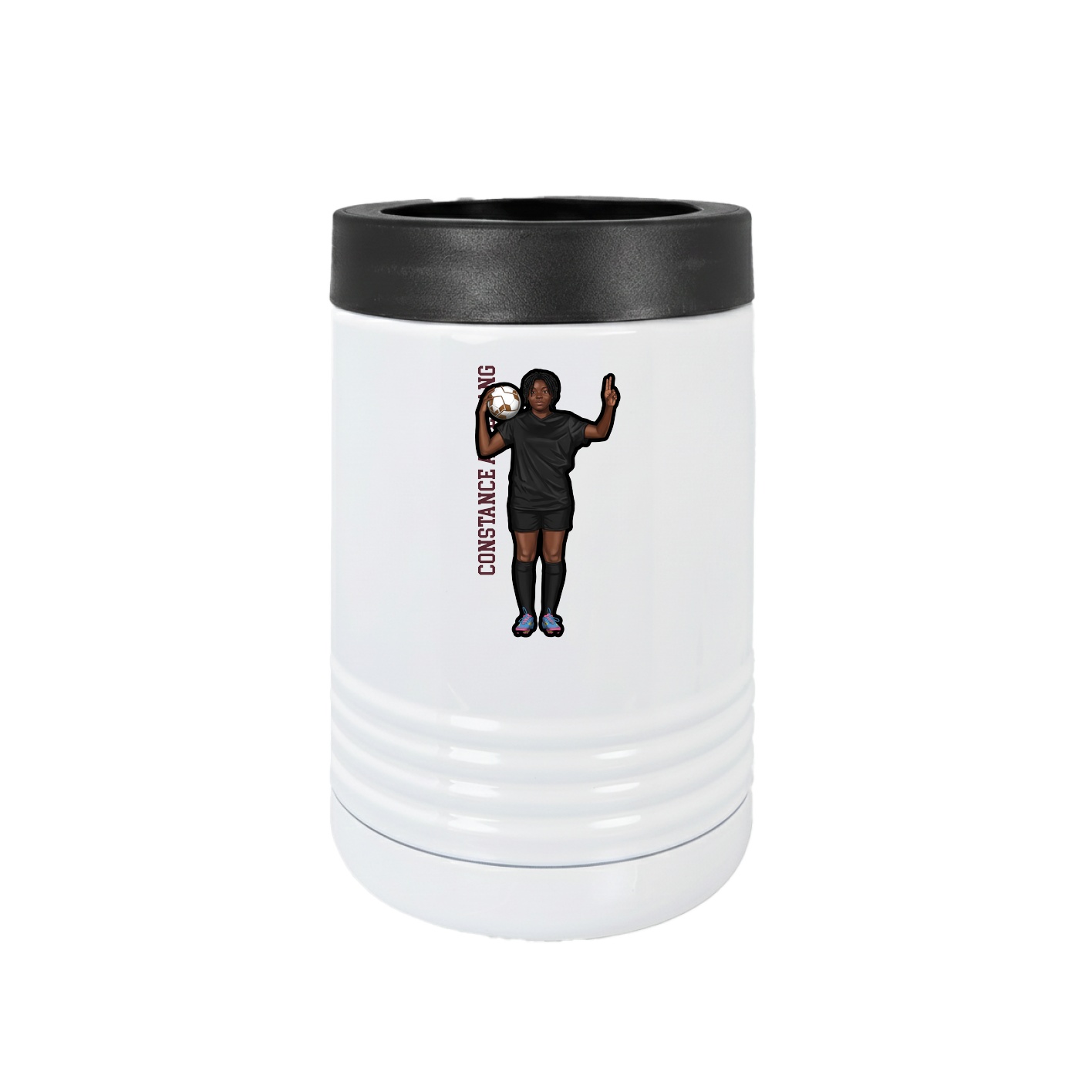 Beverage Holder — Name Vertical in White