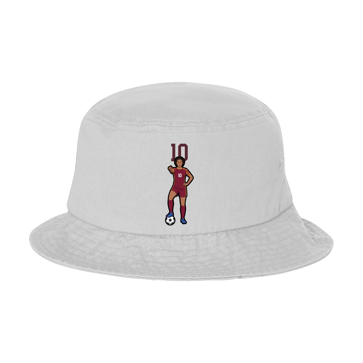 Bucket Cap — Number Top in White