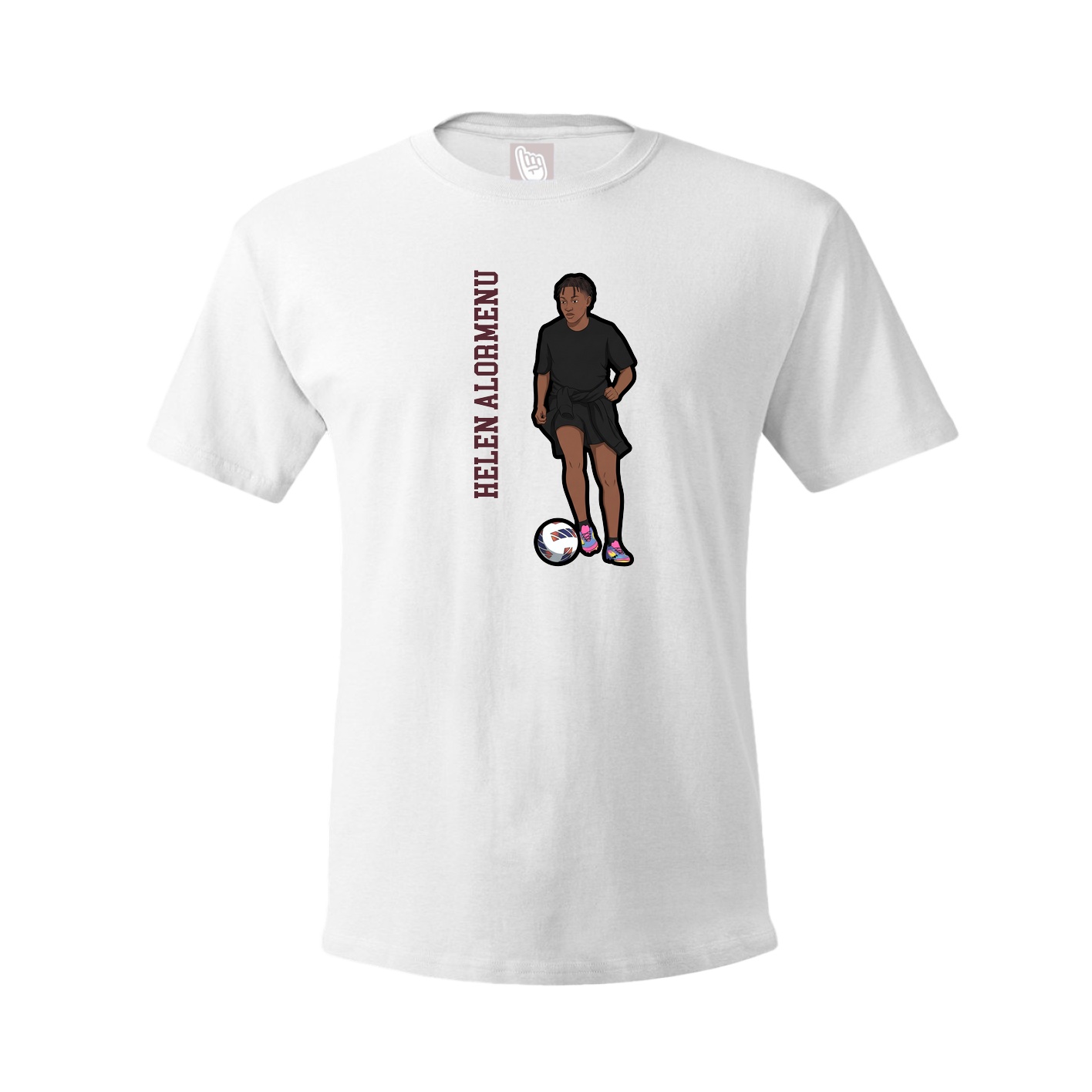 Youth Tee — Name Vertical in White