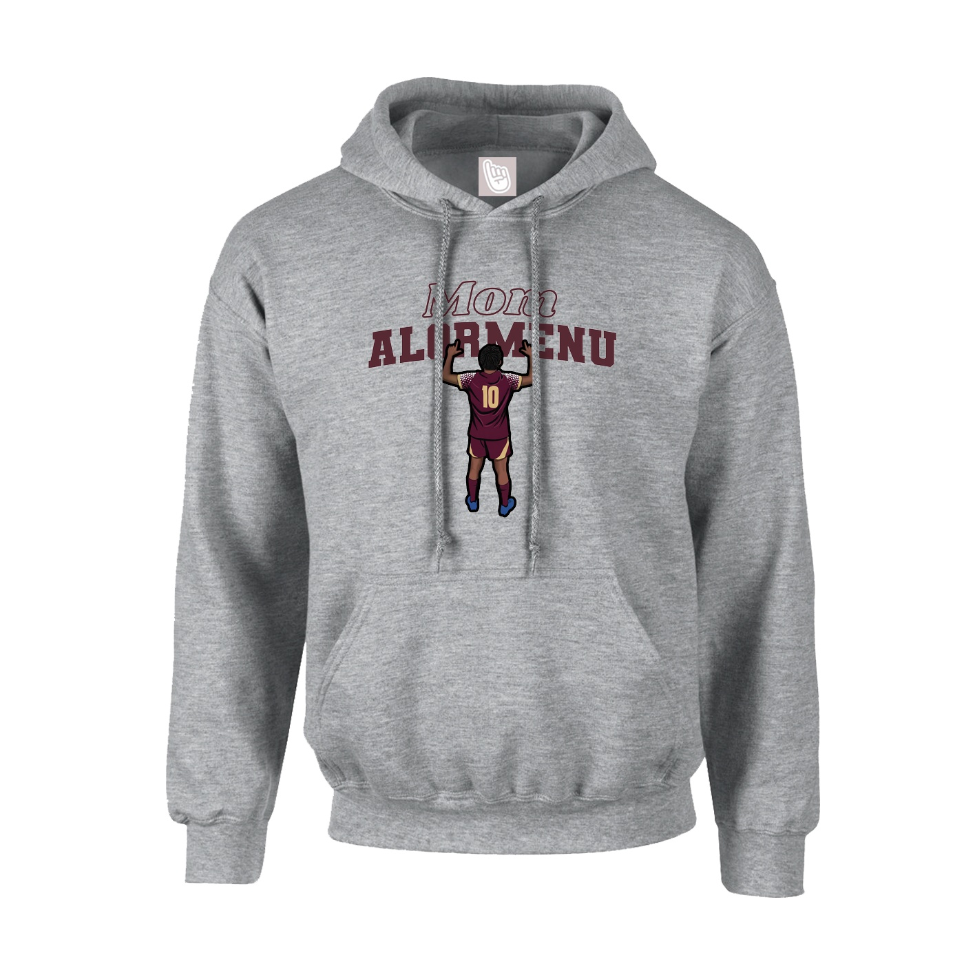 Youth Hoodie — Mothers Day Block in Grey