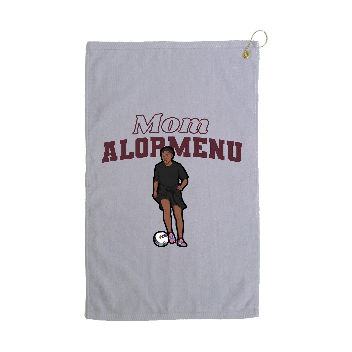 Golf Towel — Mothers Day Block in Grey