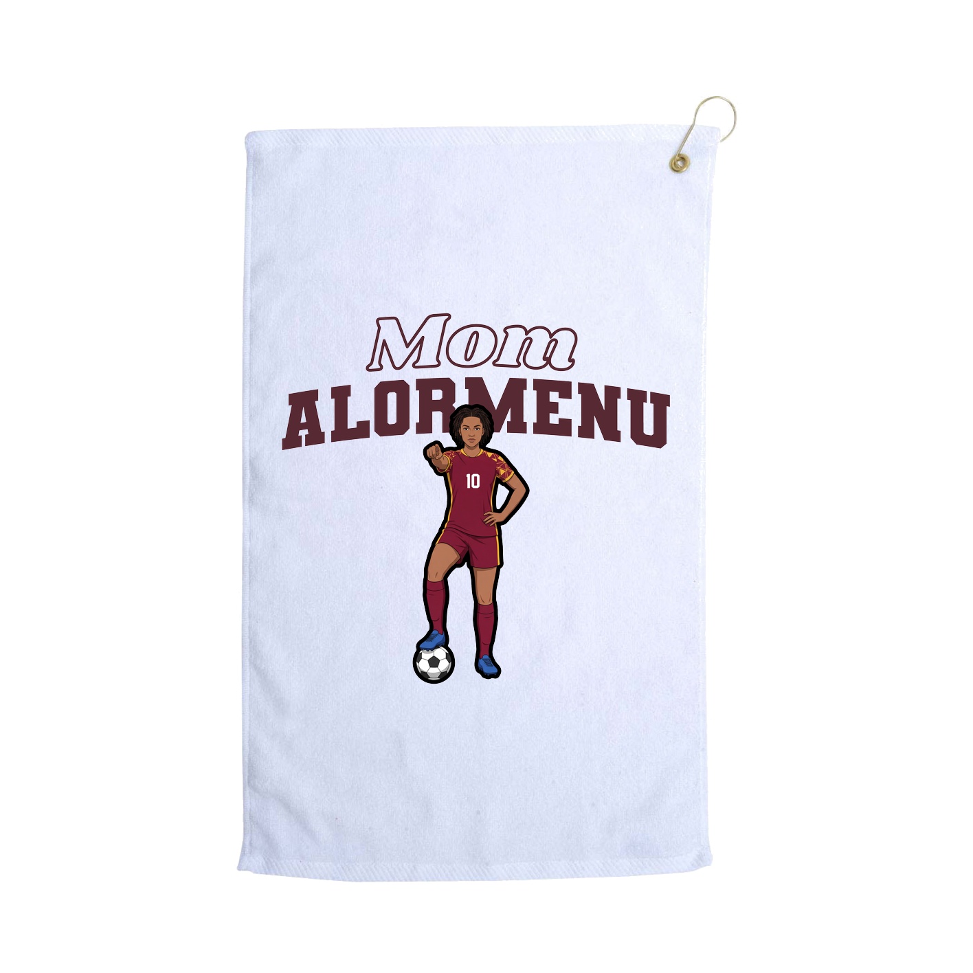 Golf Towel — Mothers Day Block in White