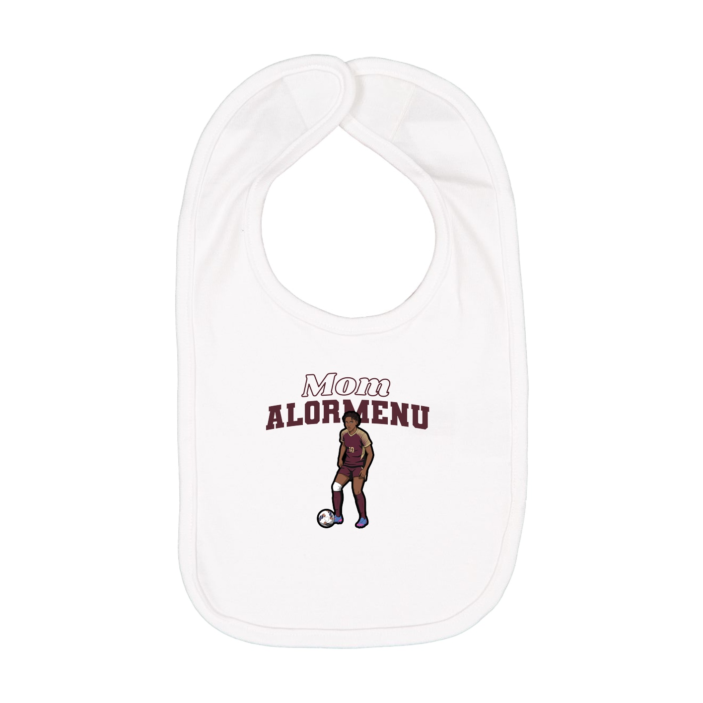 Infant Bib — Mothers Day Block in White