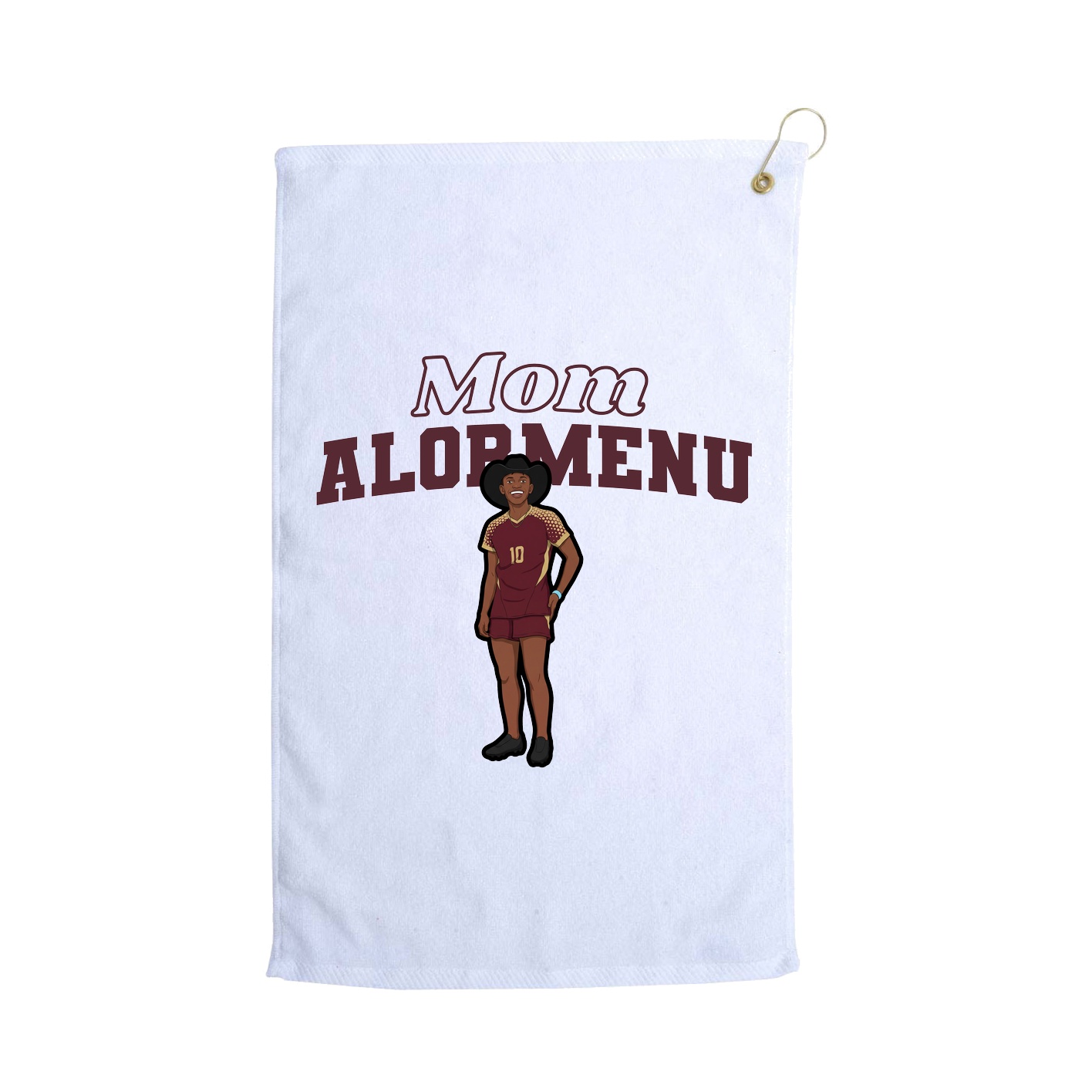 Golf Towel — Mothers Day Block in White