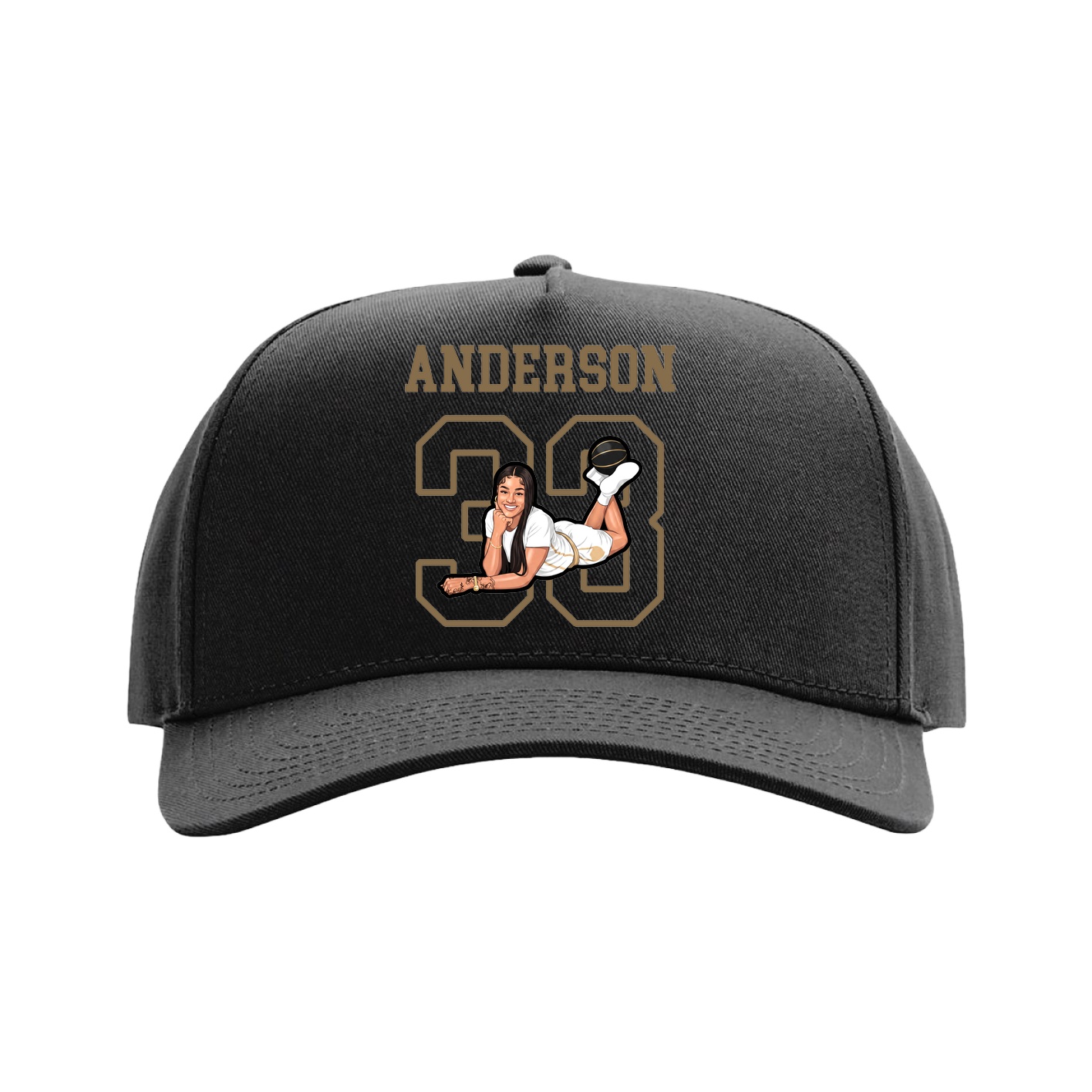 Full Fabric Five-Panel Champ Cap — Shirsey in Black