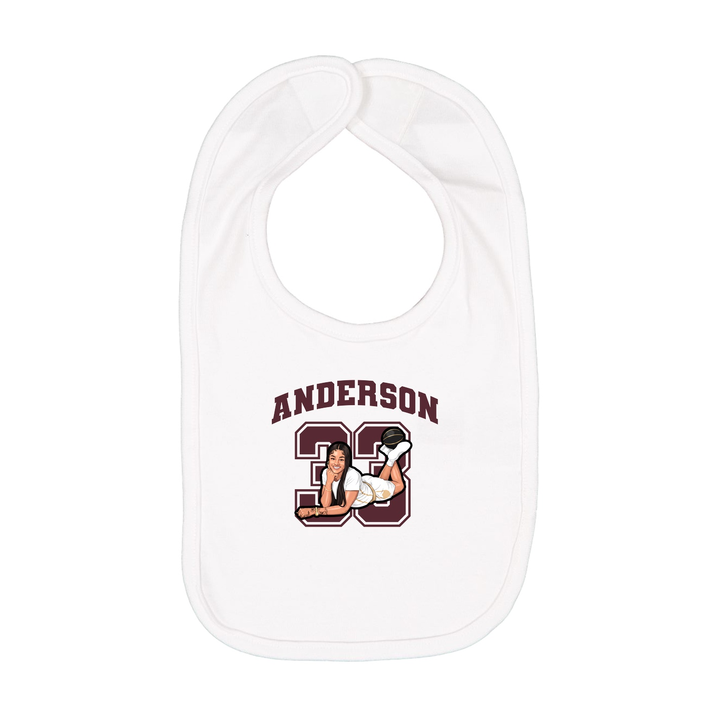 Infant Bib — Number in White