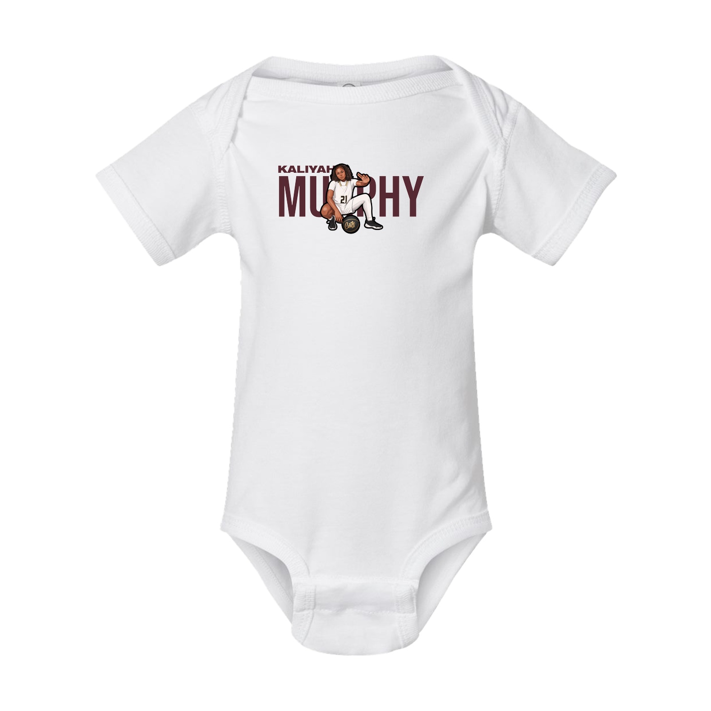 Baby Onesie — Player Name in White