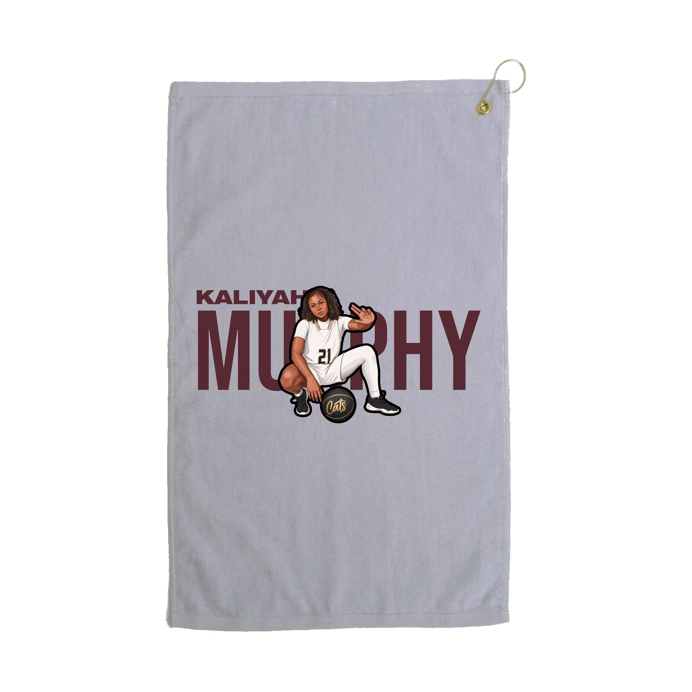 Golf Towel — Player Name in Grey