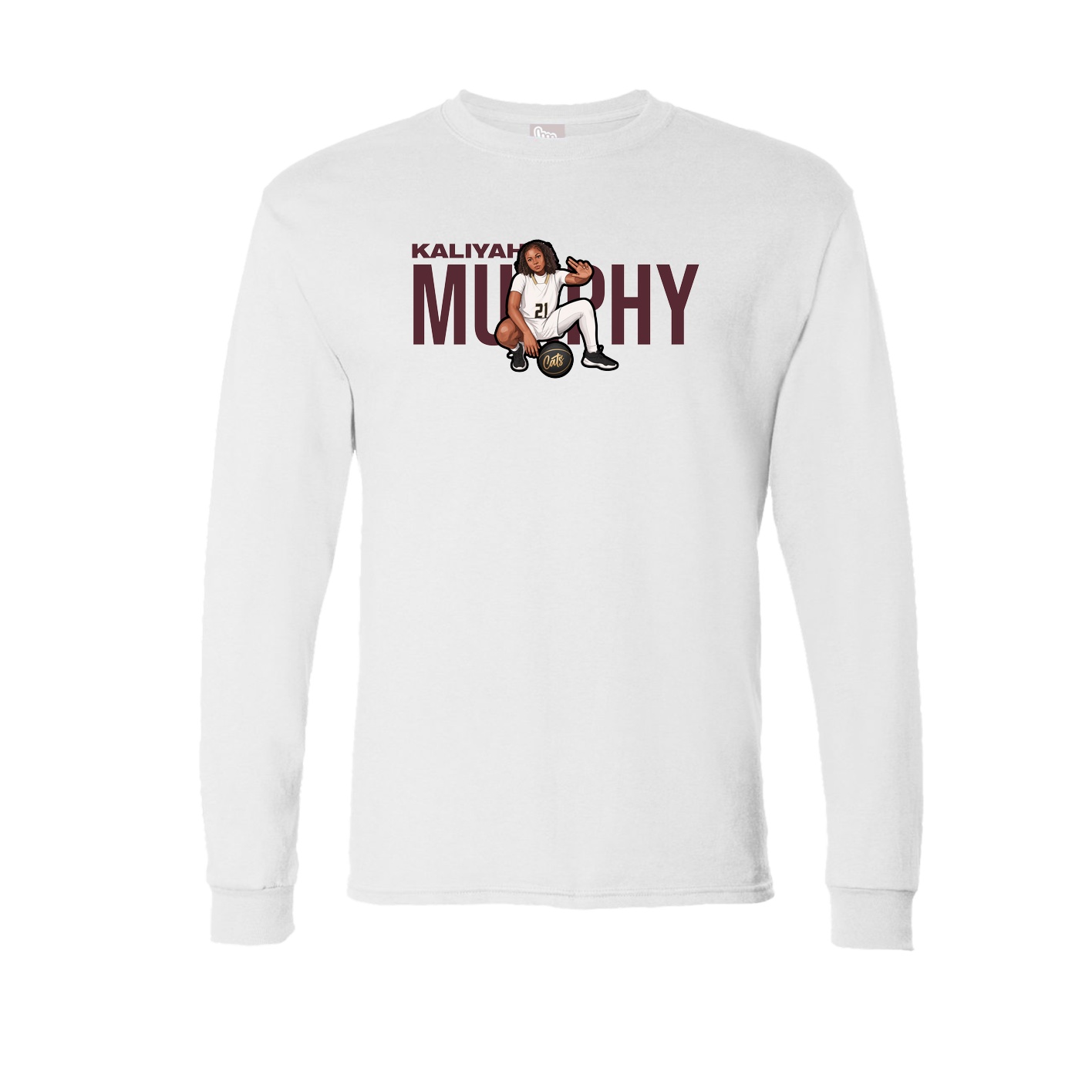 Long Sleeve Tee — Player Name in White