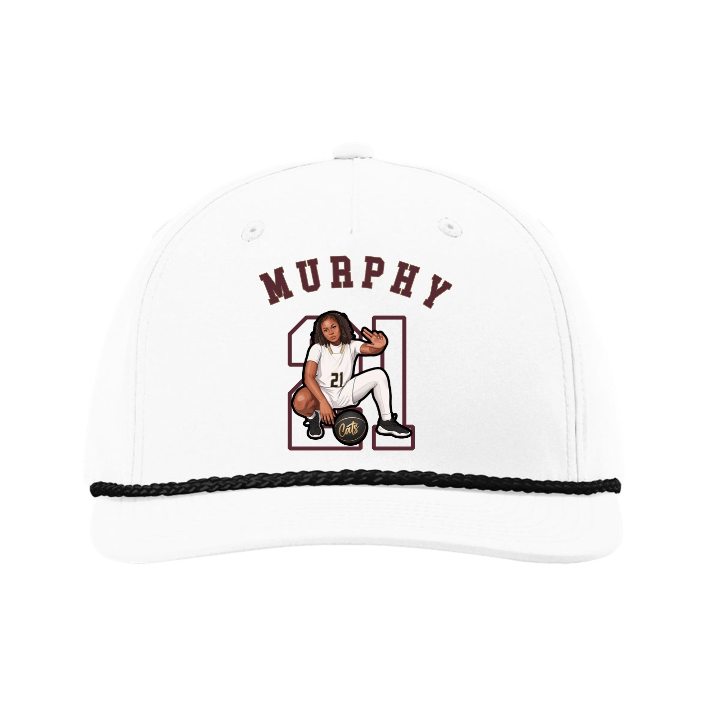 Five-Panel Classic Rope Cap — Shirsey Arch in White