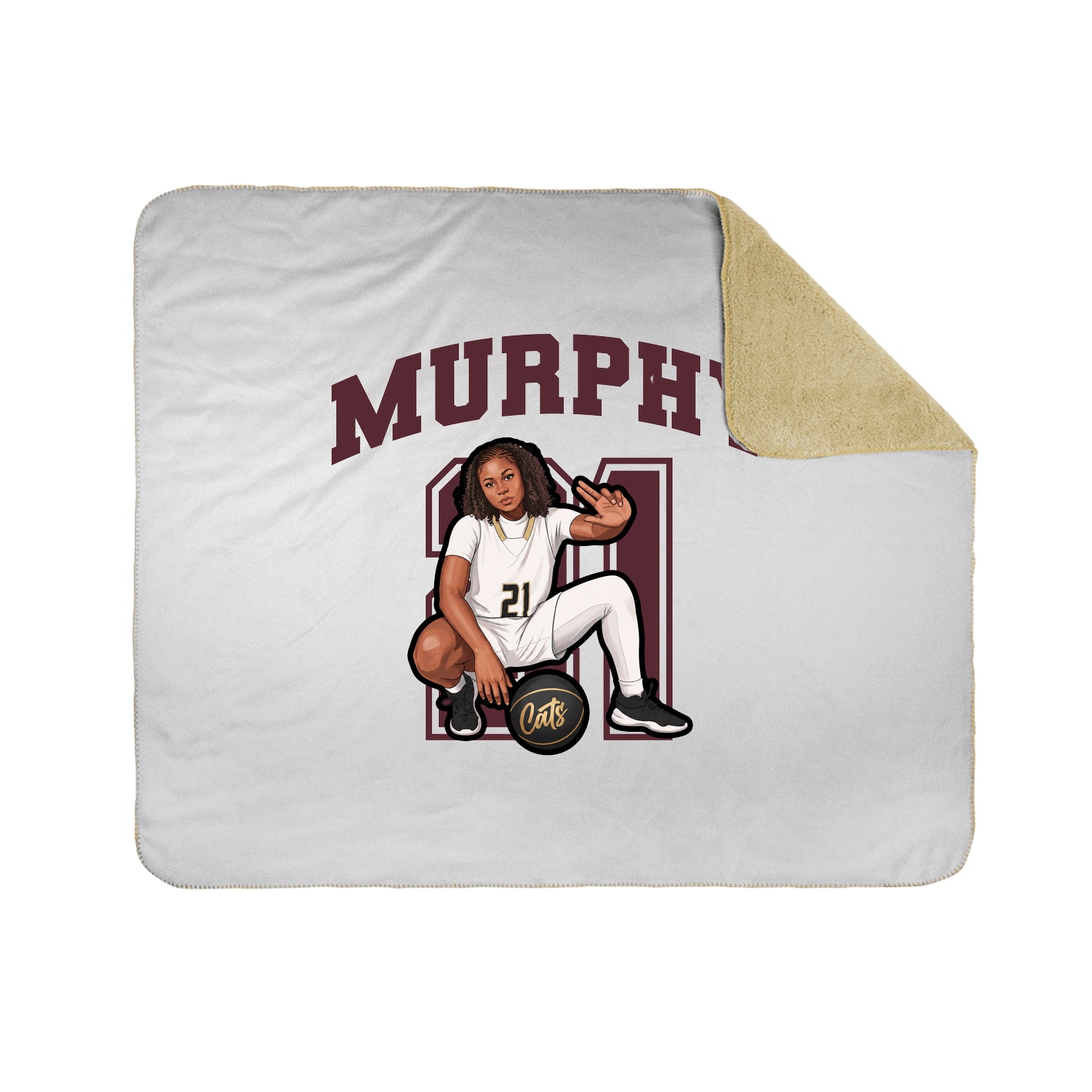 Throw Blanket — Number in White