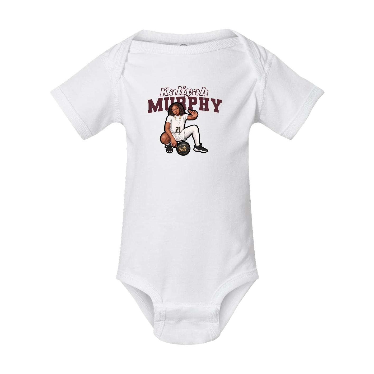 Baby Onesie — Name Arch in White