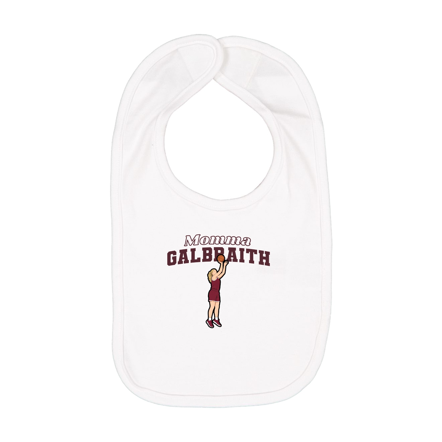 Infant Bib — Mothers Day Block in White