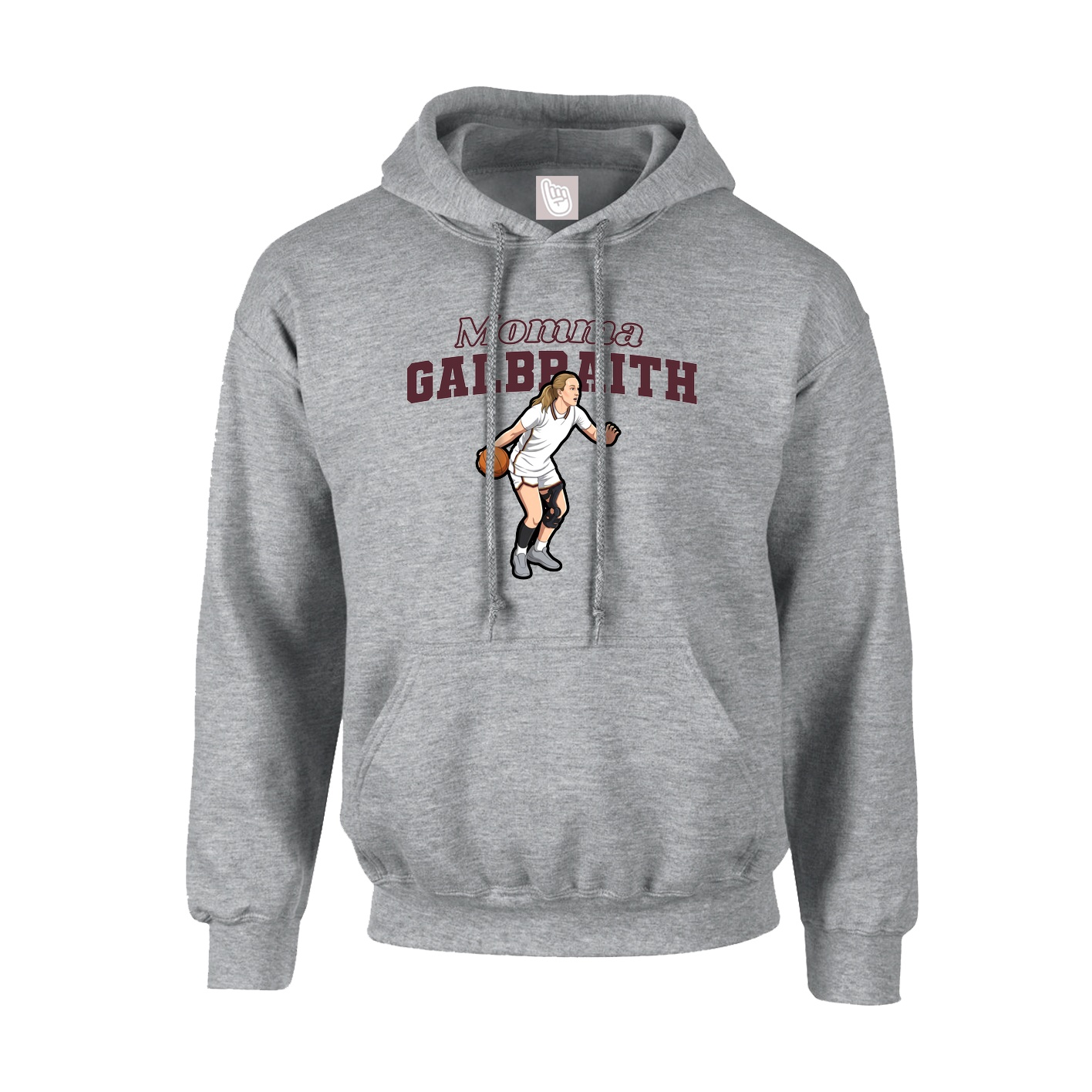 Youth Hoodie — Mothers Day Block in Grey