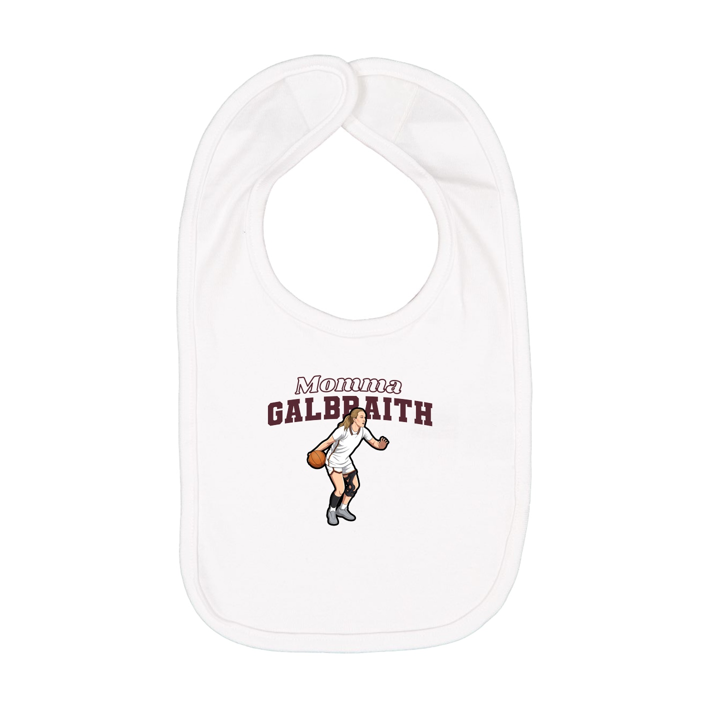 Infant Bib — Mothers Day Block in White