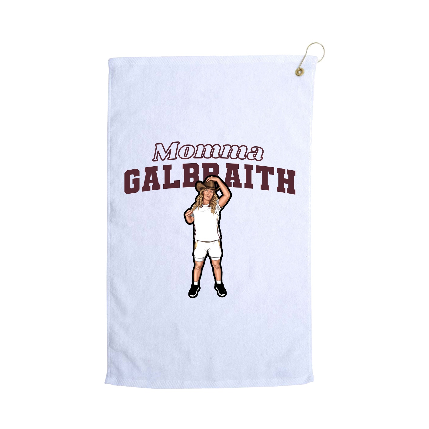 Golf Towel — Mothers Day Block in White