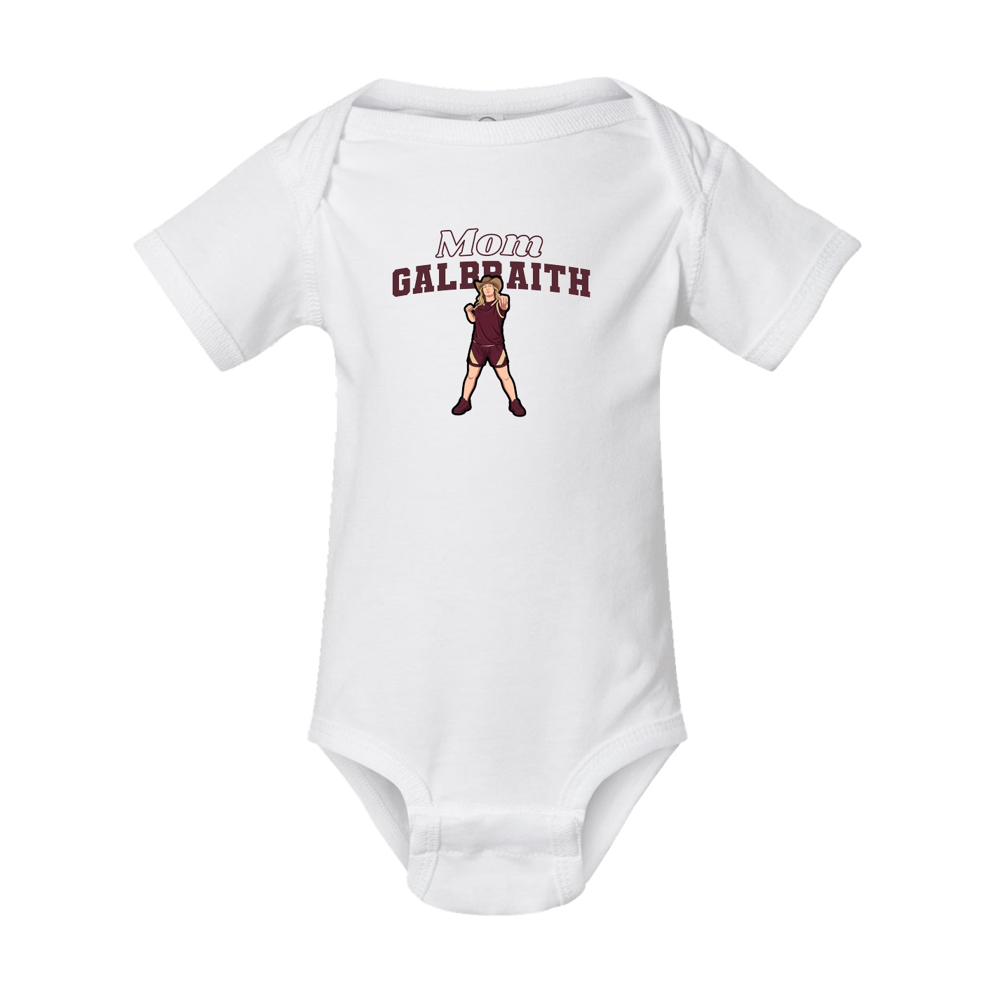 Baby Onesie — Mothers Day Block in White