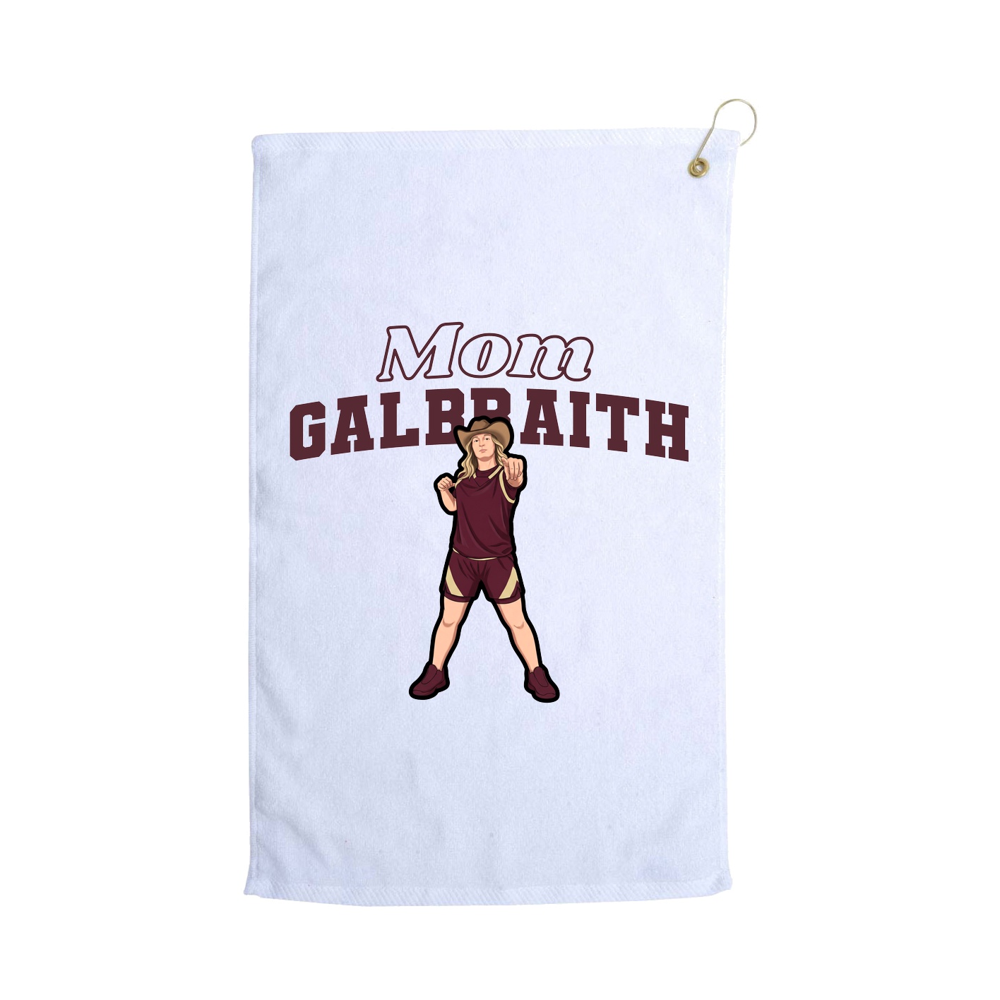 Golf Towel — Mothers Day Block in White