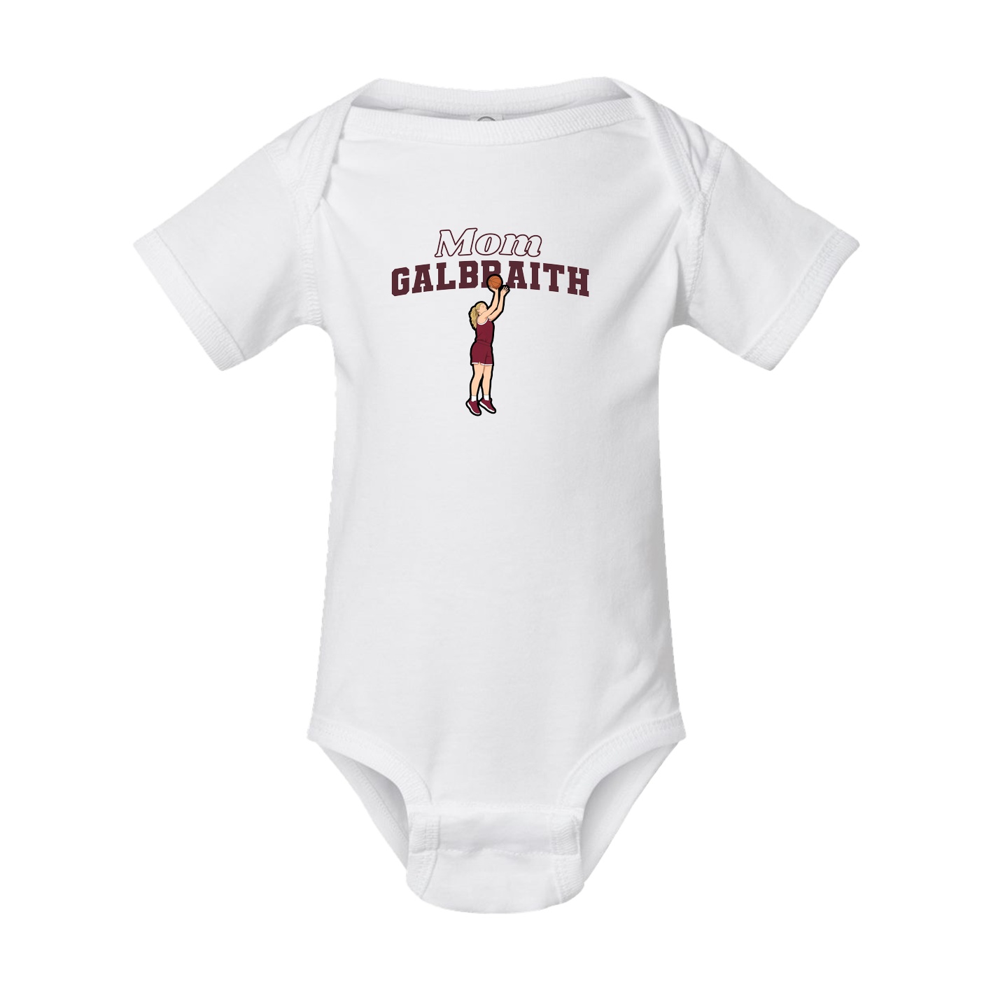 Baby Onesie — Mothers Day Block in White