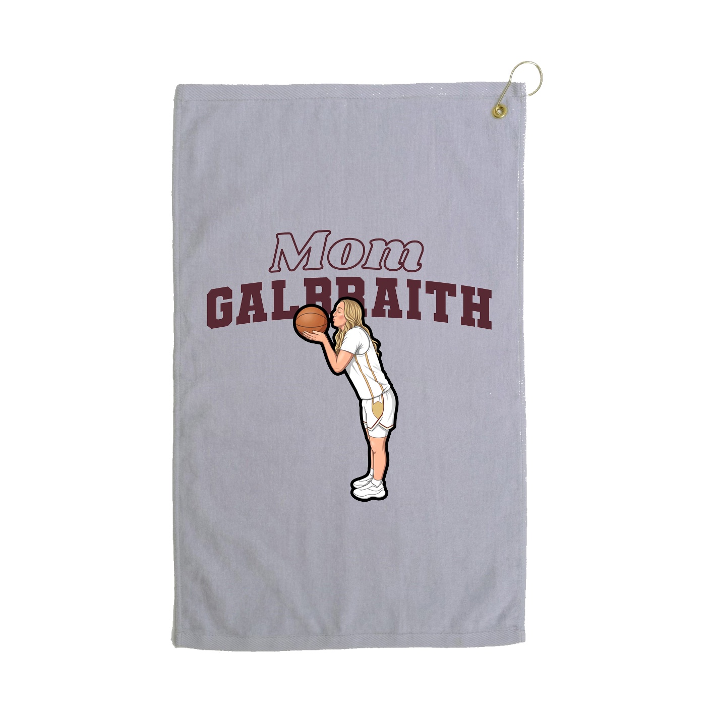Golf Towel — Mothers Day Block in Grey
