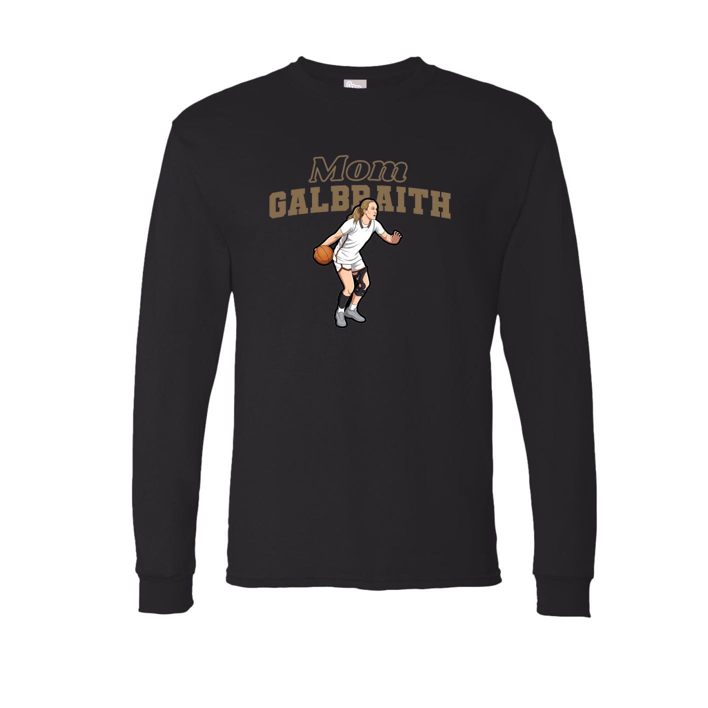 Long Sleeve Tee — Mothers Day Block in Black