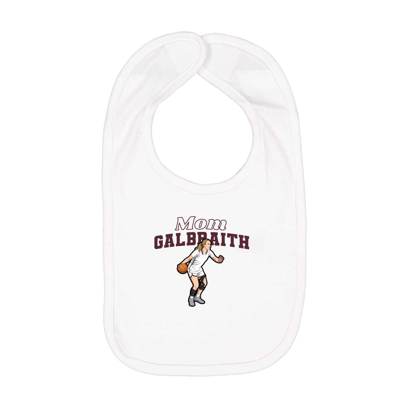Infant Bib — Mothers Day Block in White