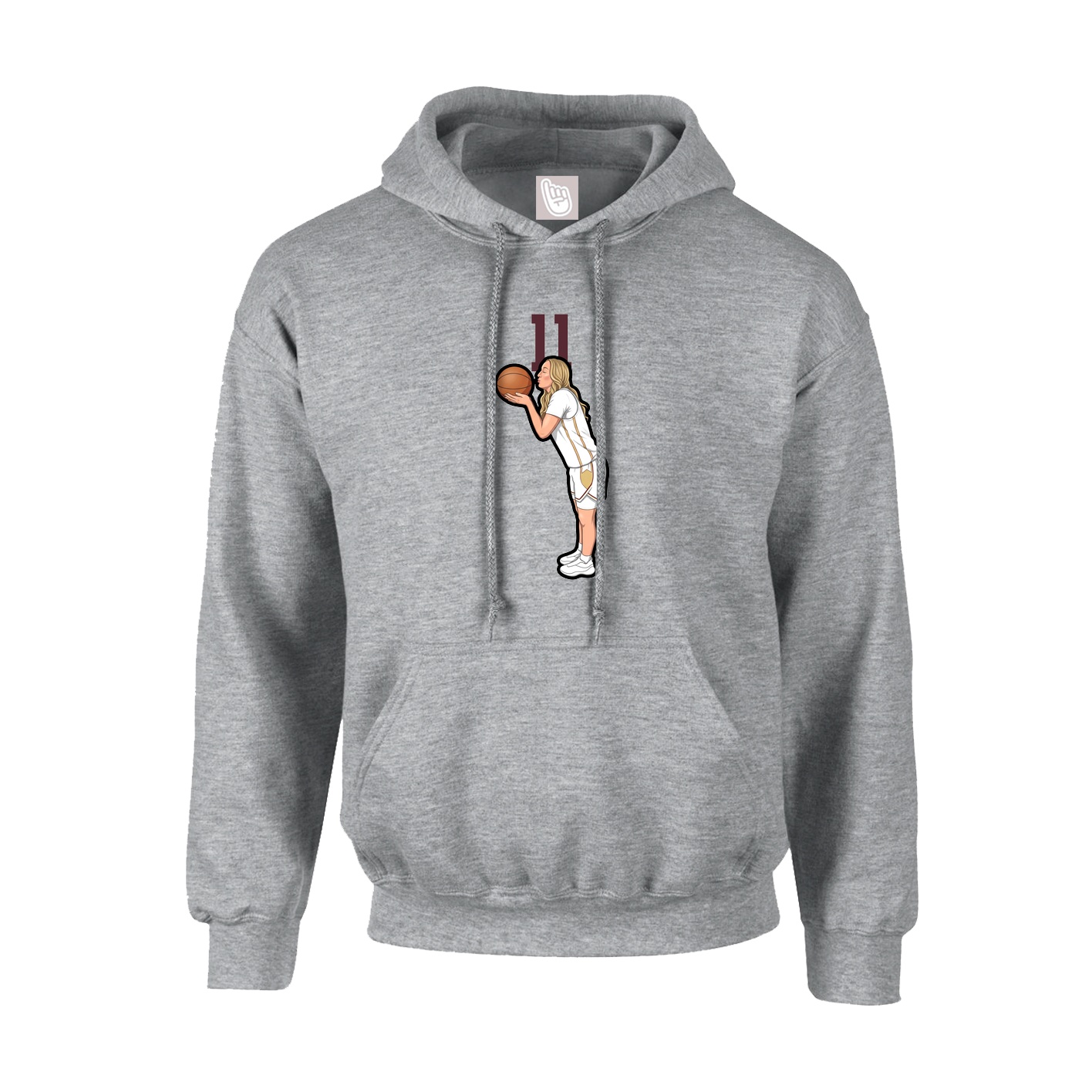 Hoodie — Number Top in Grey