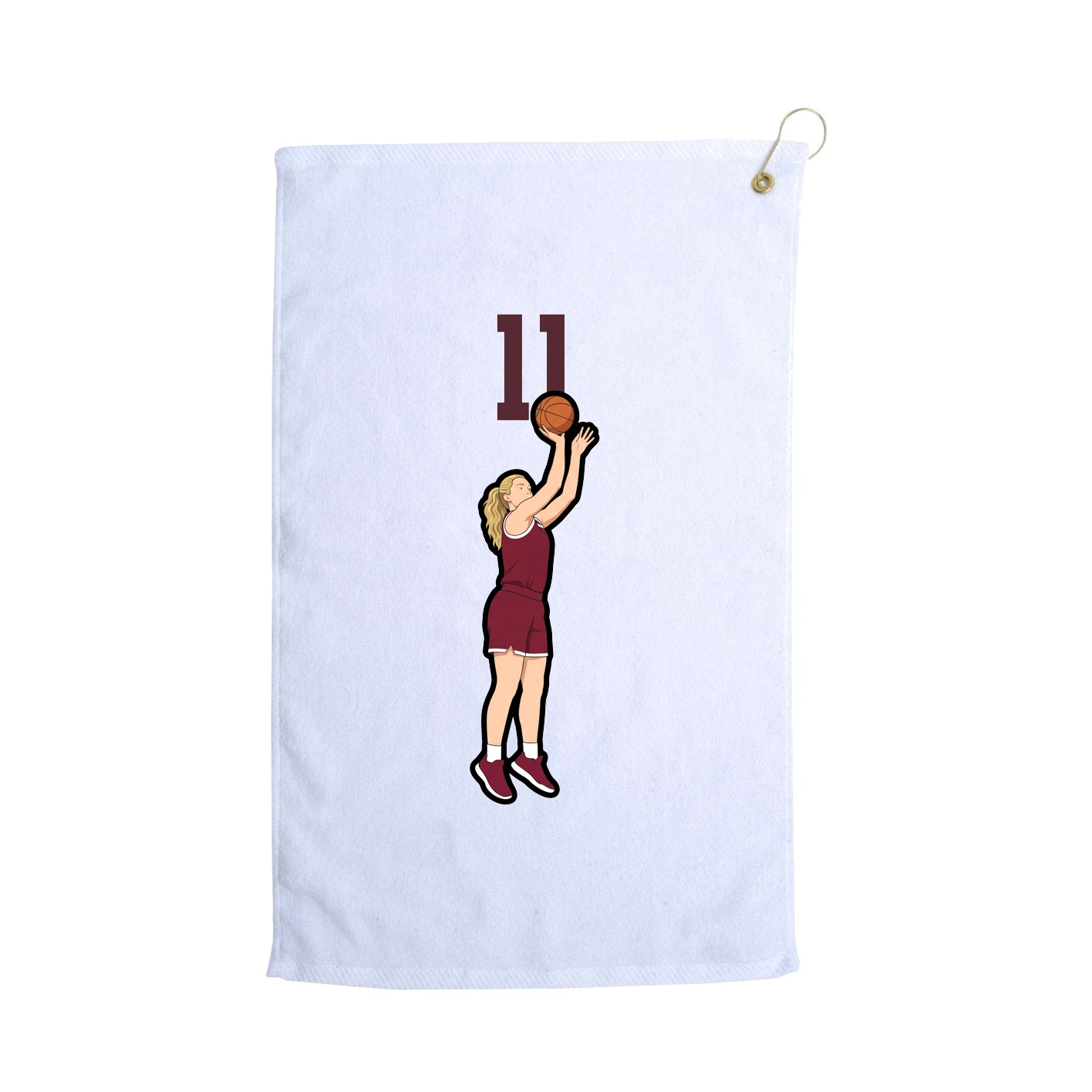 Golf Towel — Number Top in White