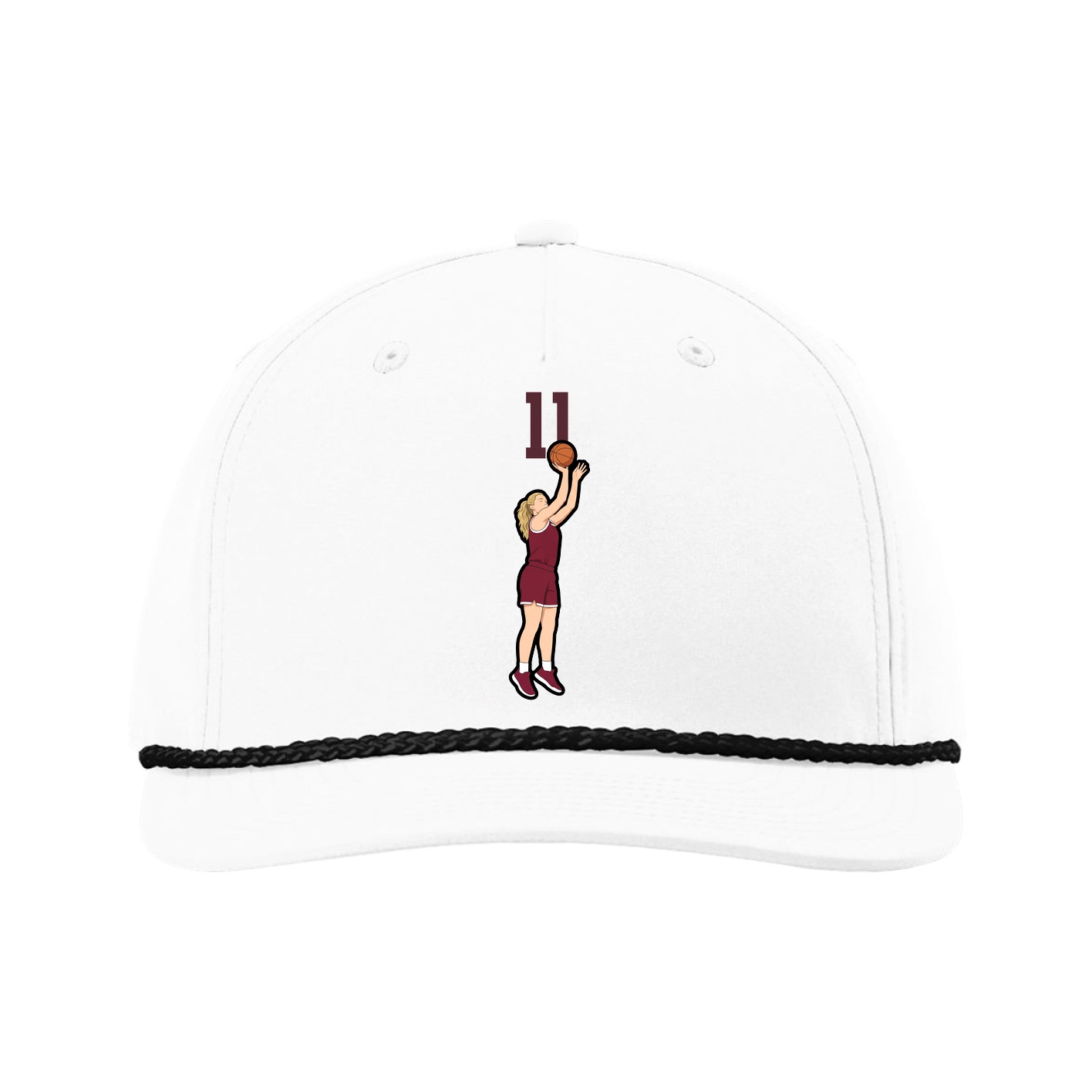 Five-Panel Classic Rope Cap — Number Top in White
