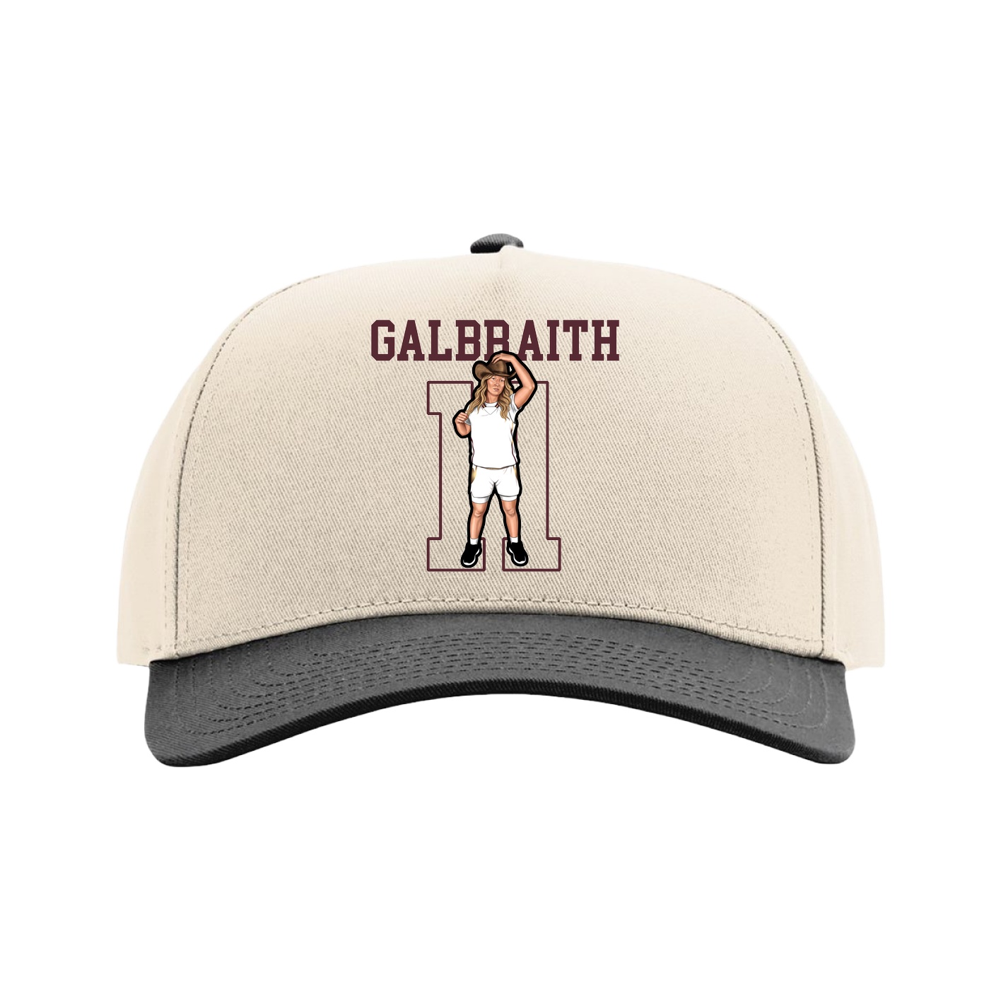 Full Fabric Five-Panel Champ Cap — Shirsey in Cream/Black