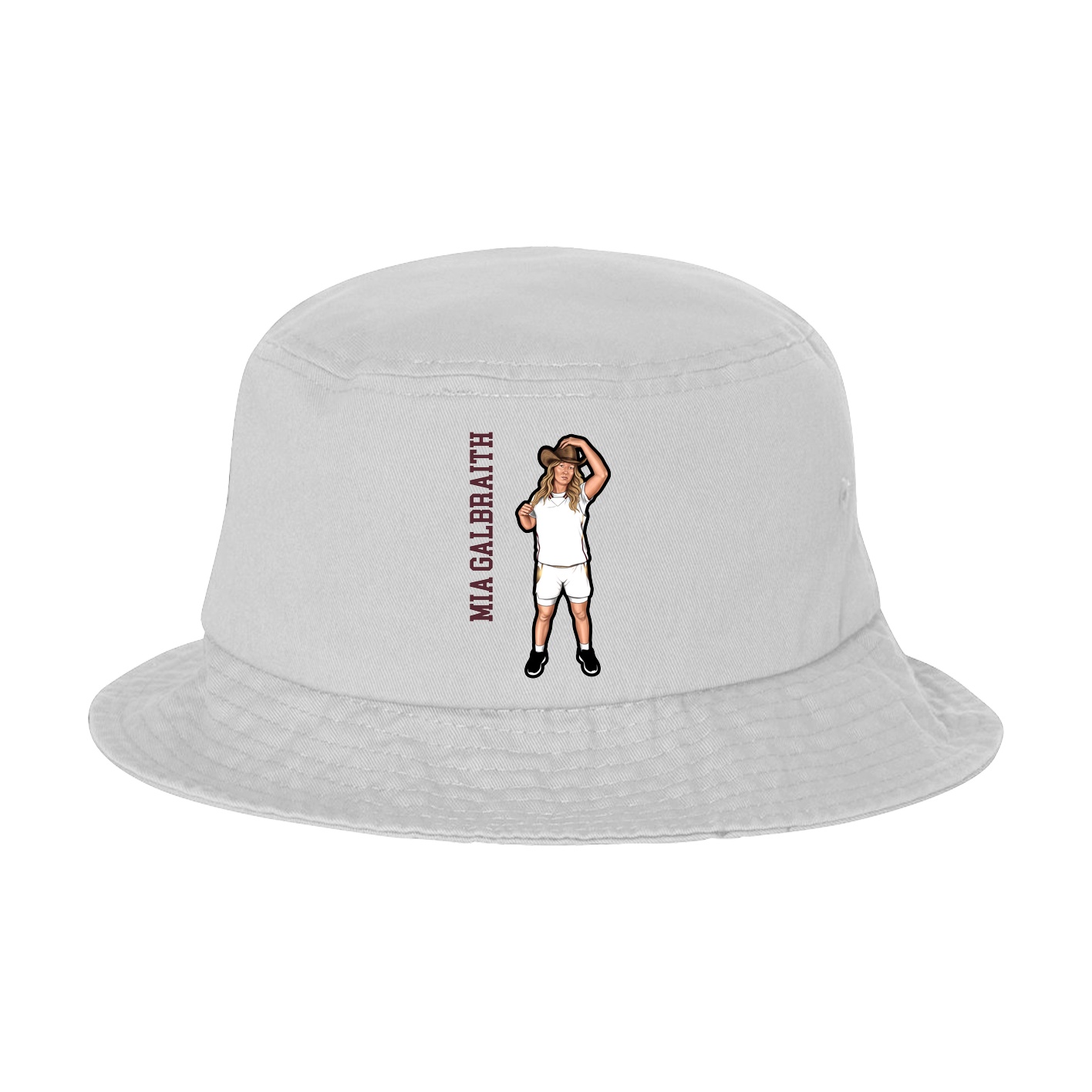 Bucket Cap — Name Vertical in White