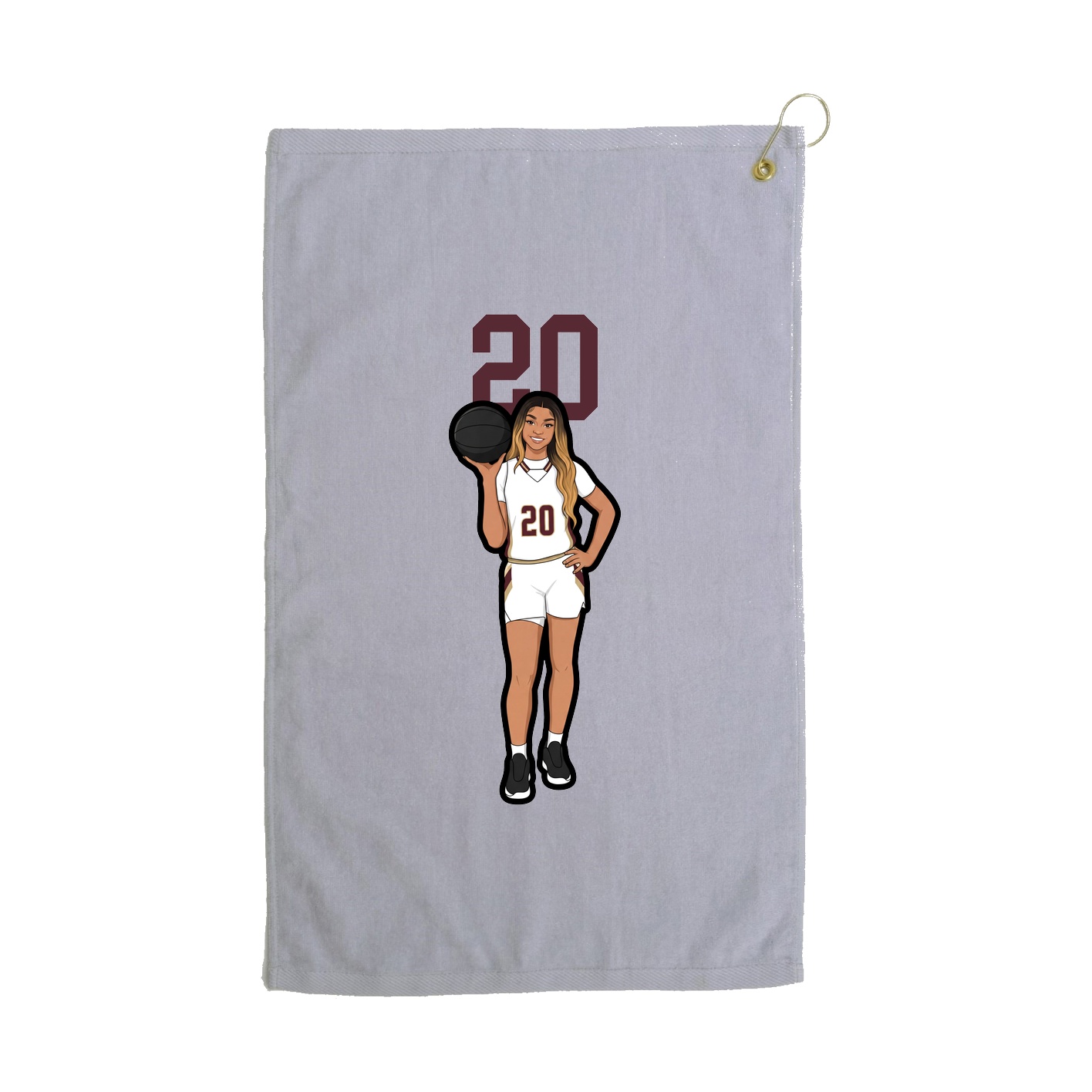 Golf Towel — Number Top in Grey