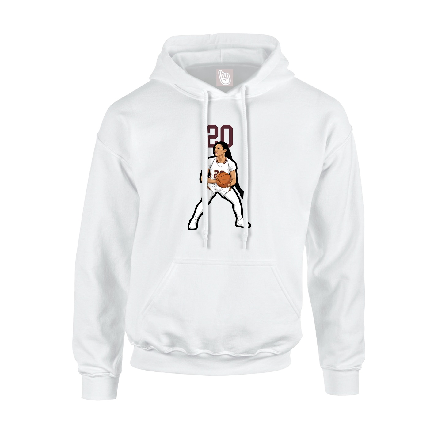Youth Hoodie — Number Top in White