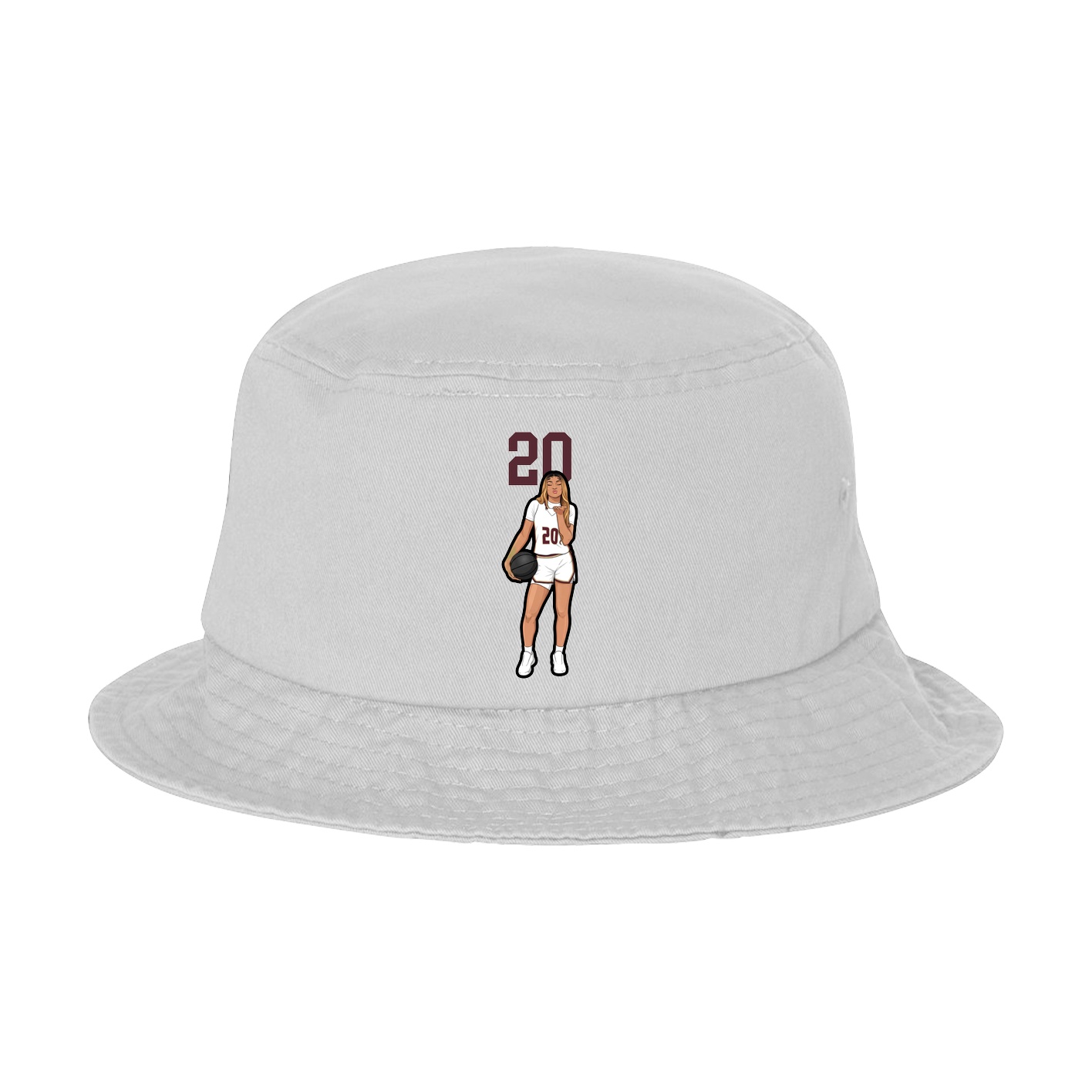 Bucket Cap — Number Top in White