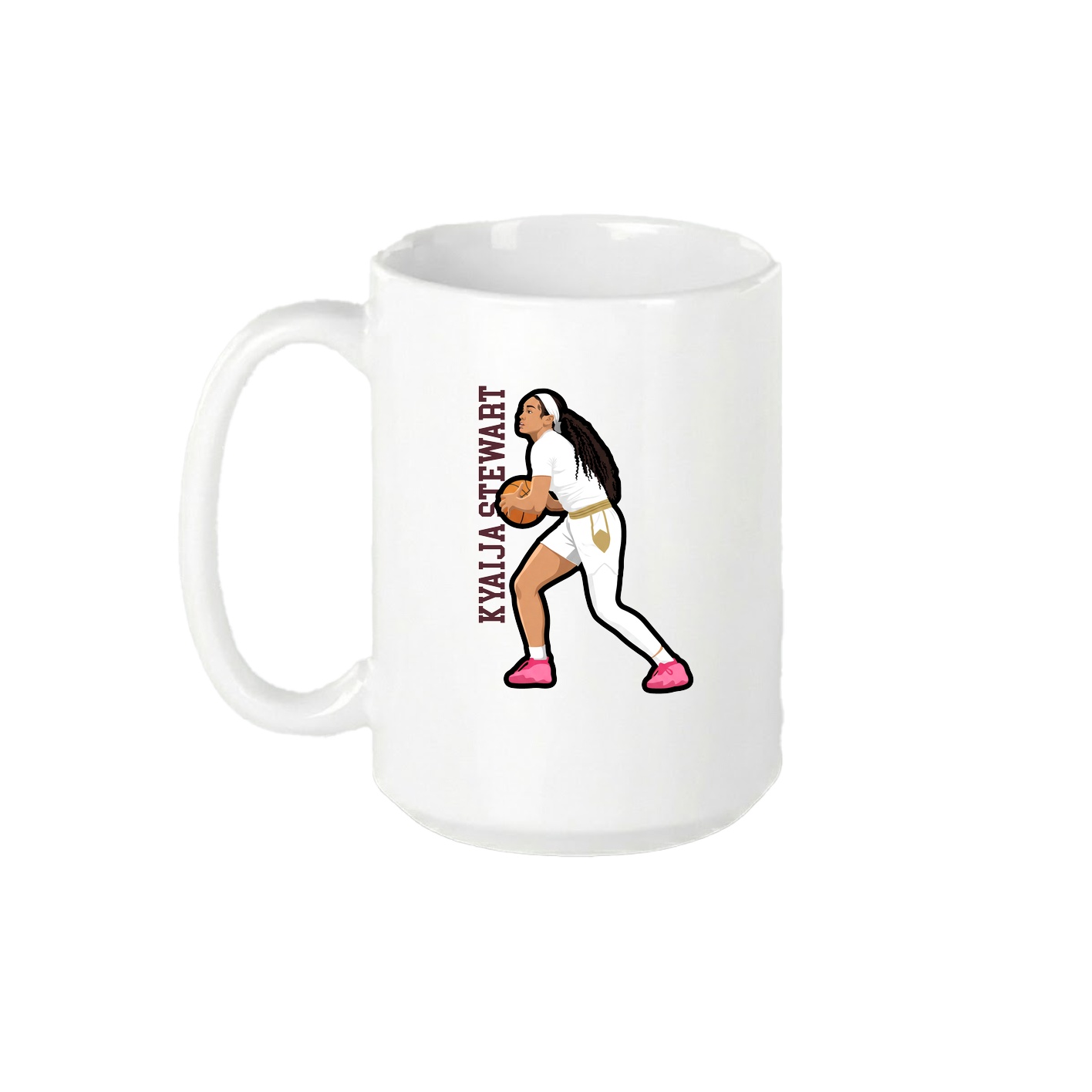 15oz Coffee Mug — Name Vertical in White