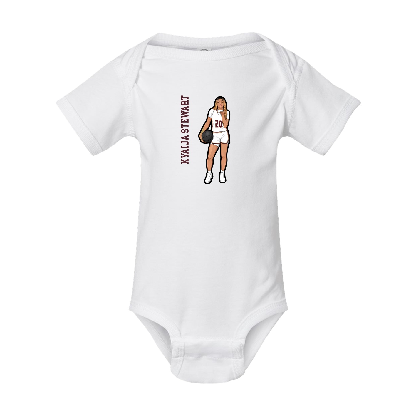 Baby Onesie — Name Vertical in White