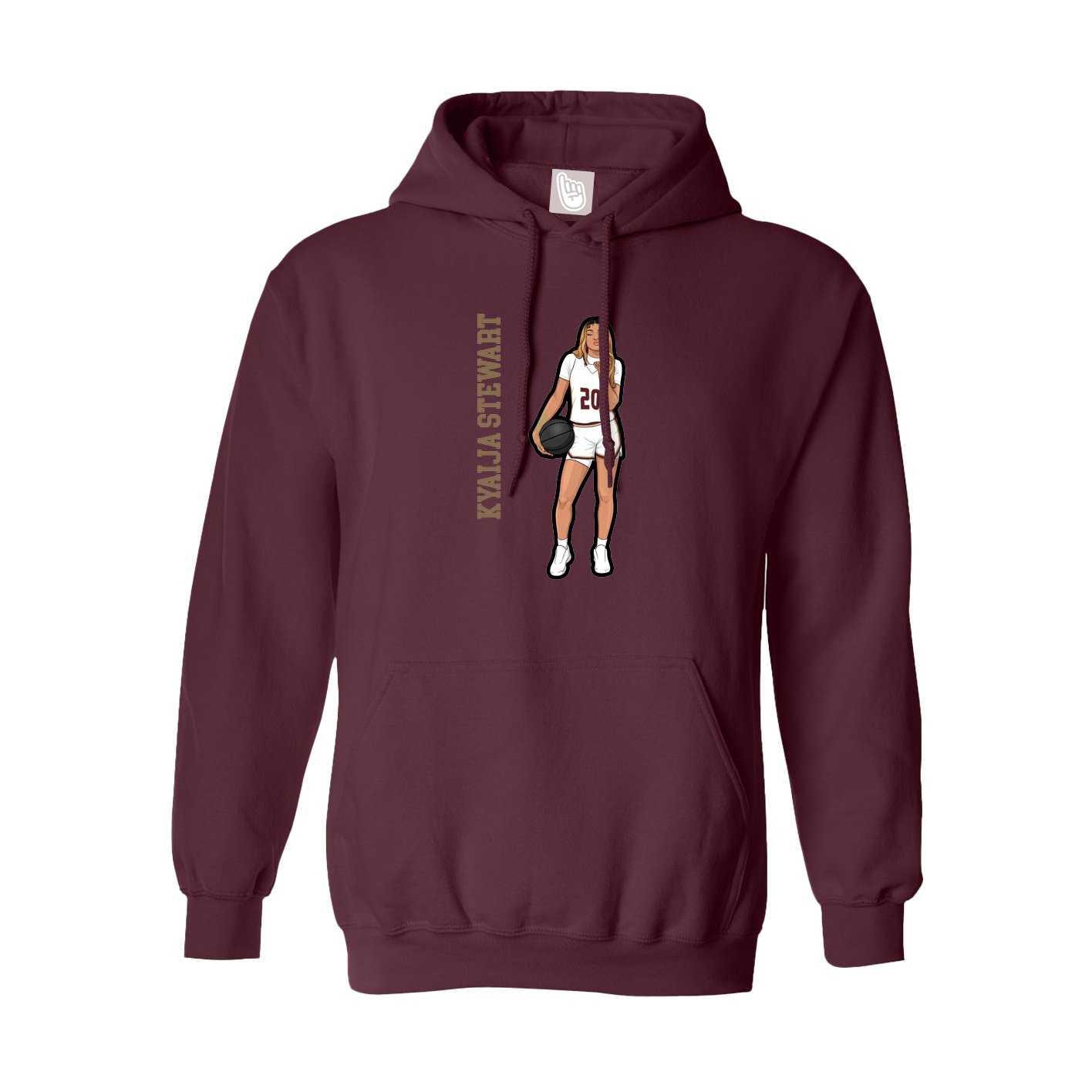 Hoodie — Name Vertical in Maroon