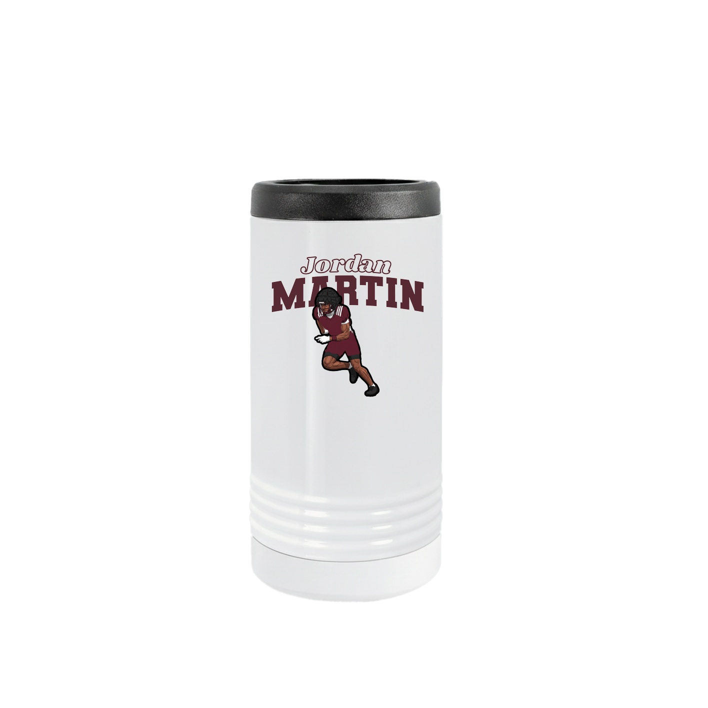 Slim Beverage Holder — Name Arch in White