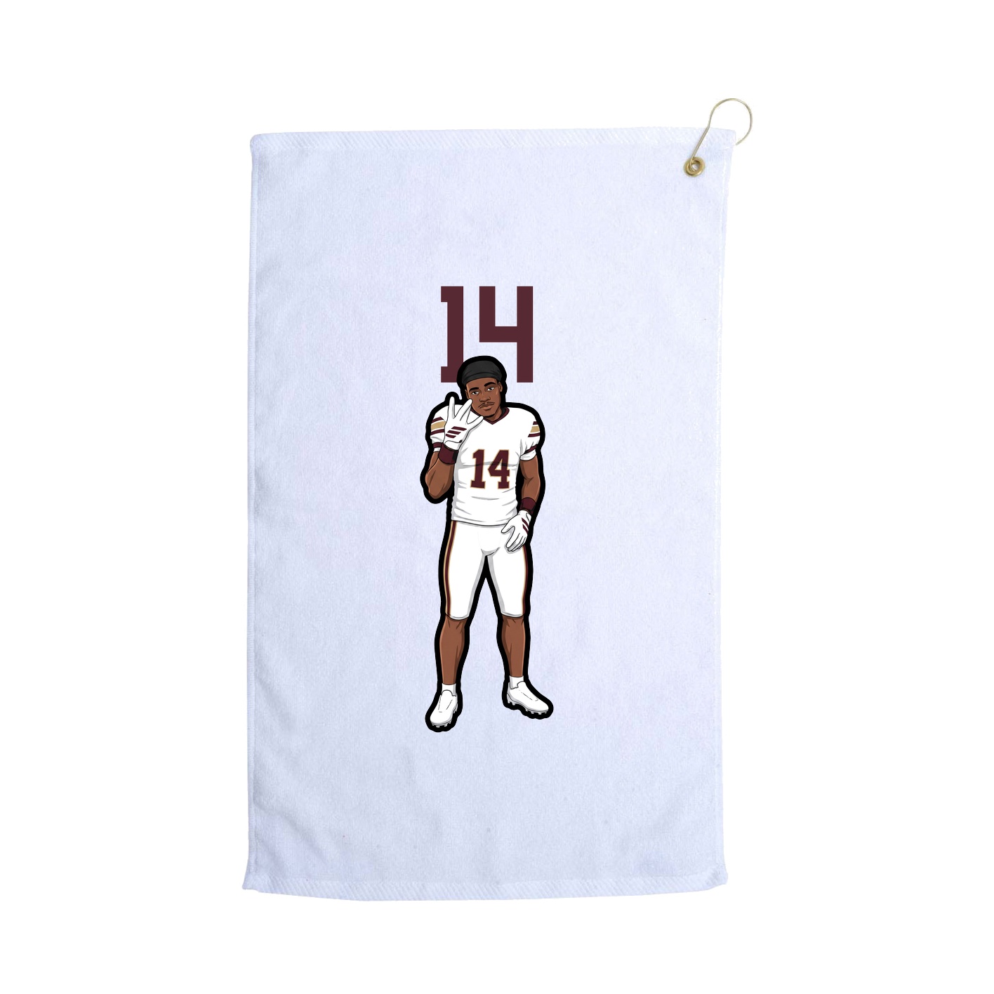 Golf Towel — Number Top in White