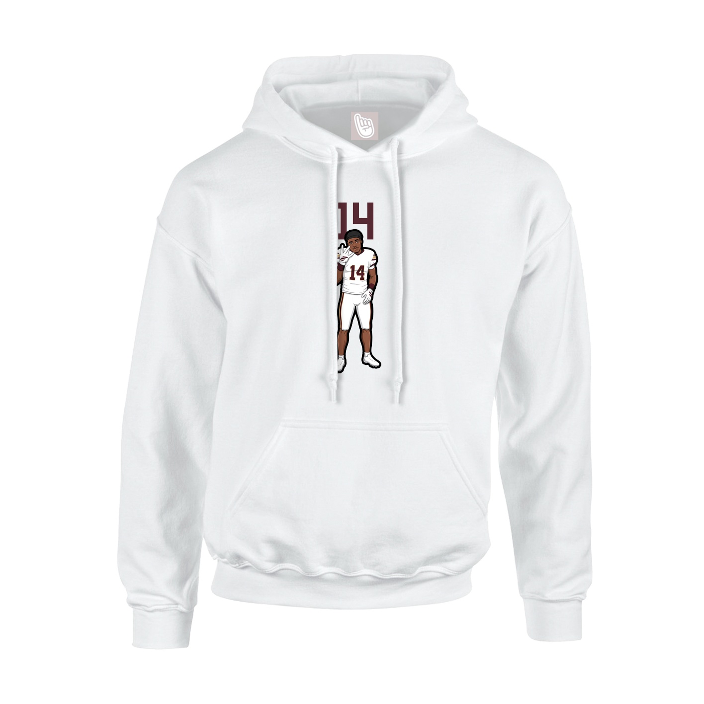 Youth Hoodie — Number Top in White