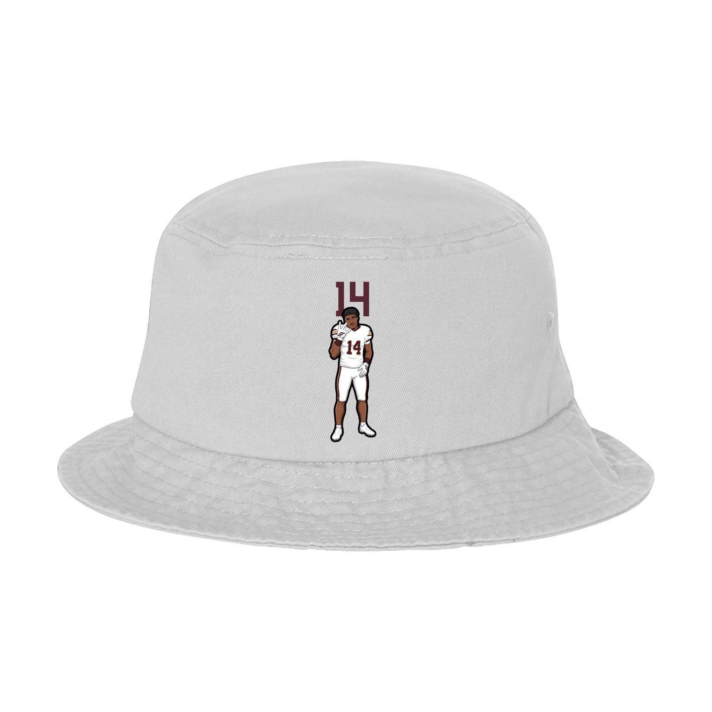 Bucket Cap — Number Top in White