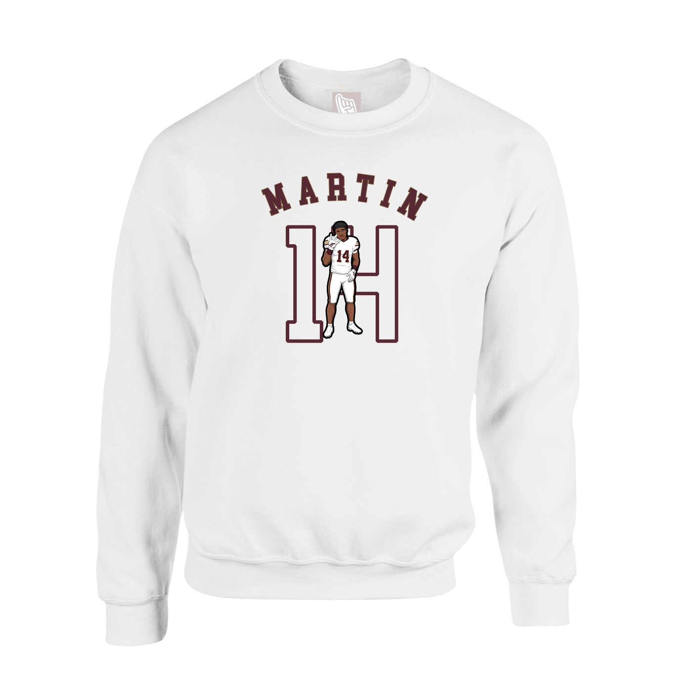 Fleece Crew — Shirsey Arch in White