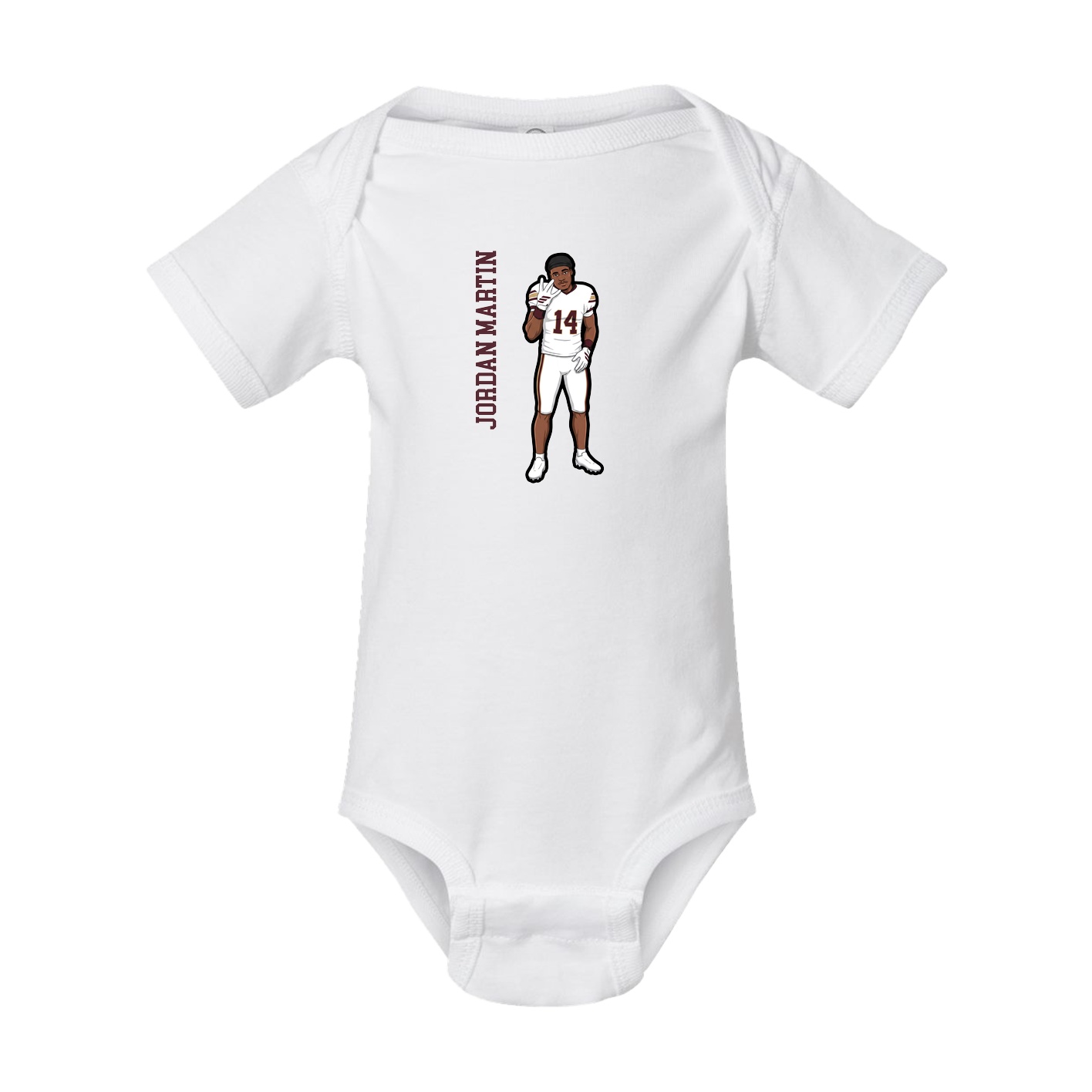 Baby Onesie — Name Vertical in White