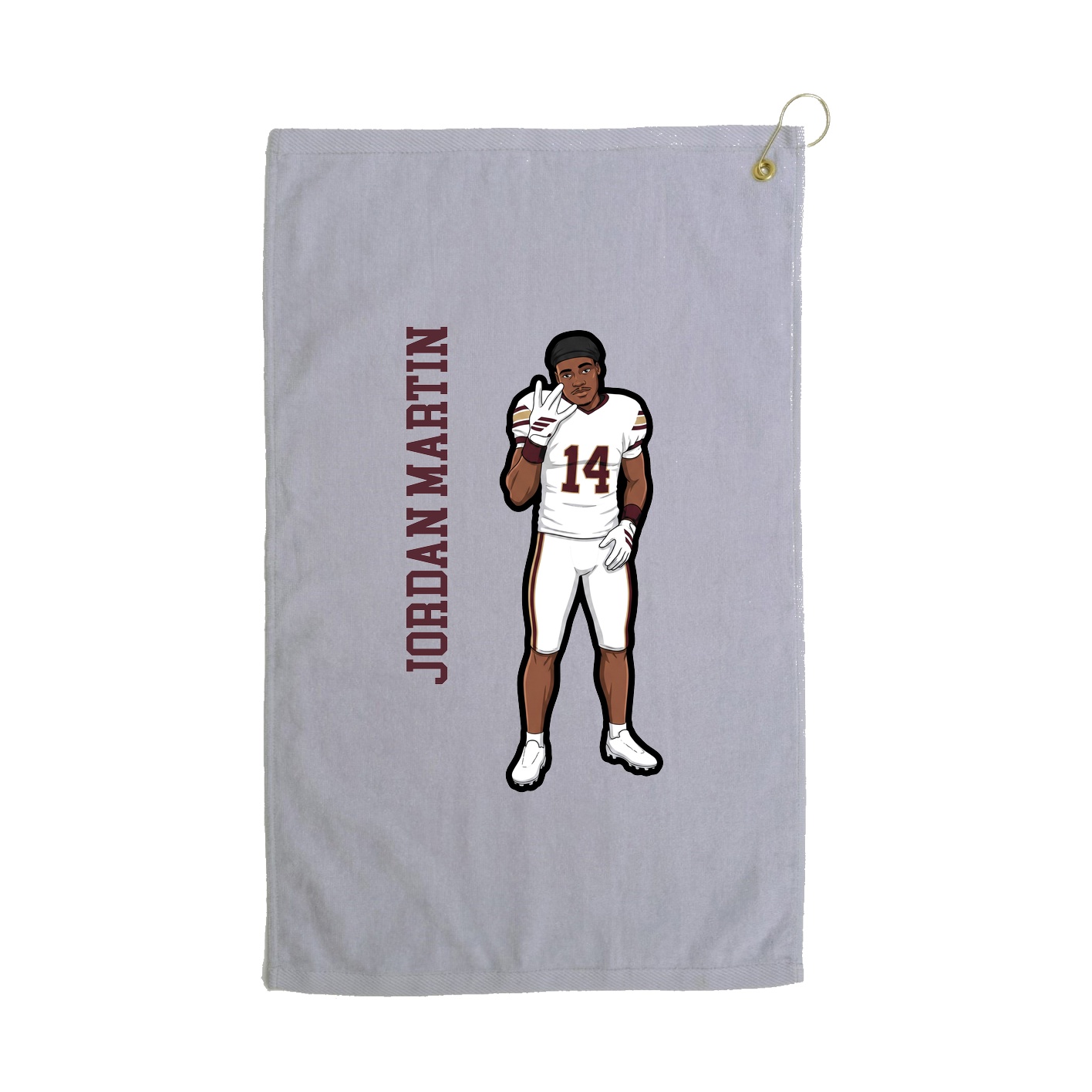 Golf Towel — Name Vertical in Grey